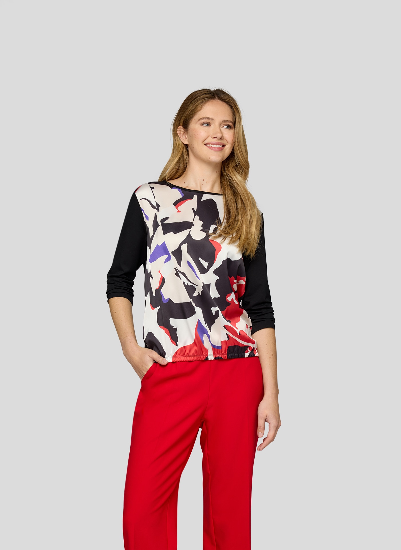 Image of Rabe 3/4-Arm-Shirt mit Front Print