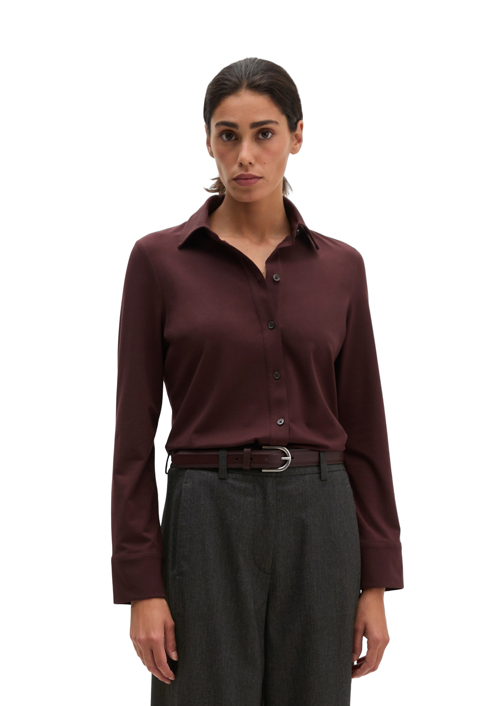 Marc O'Polo Blouse chemise en coton extensible avec effet papier
