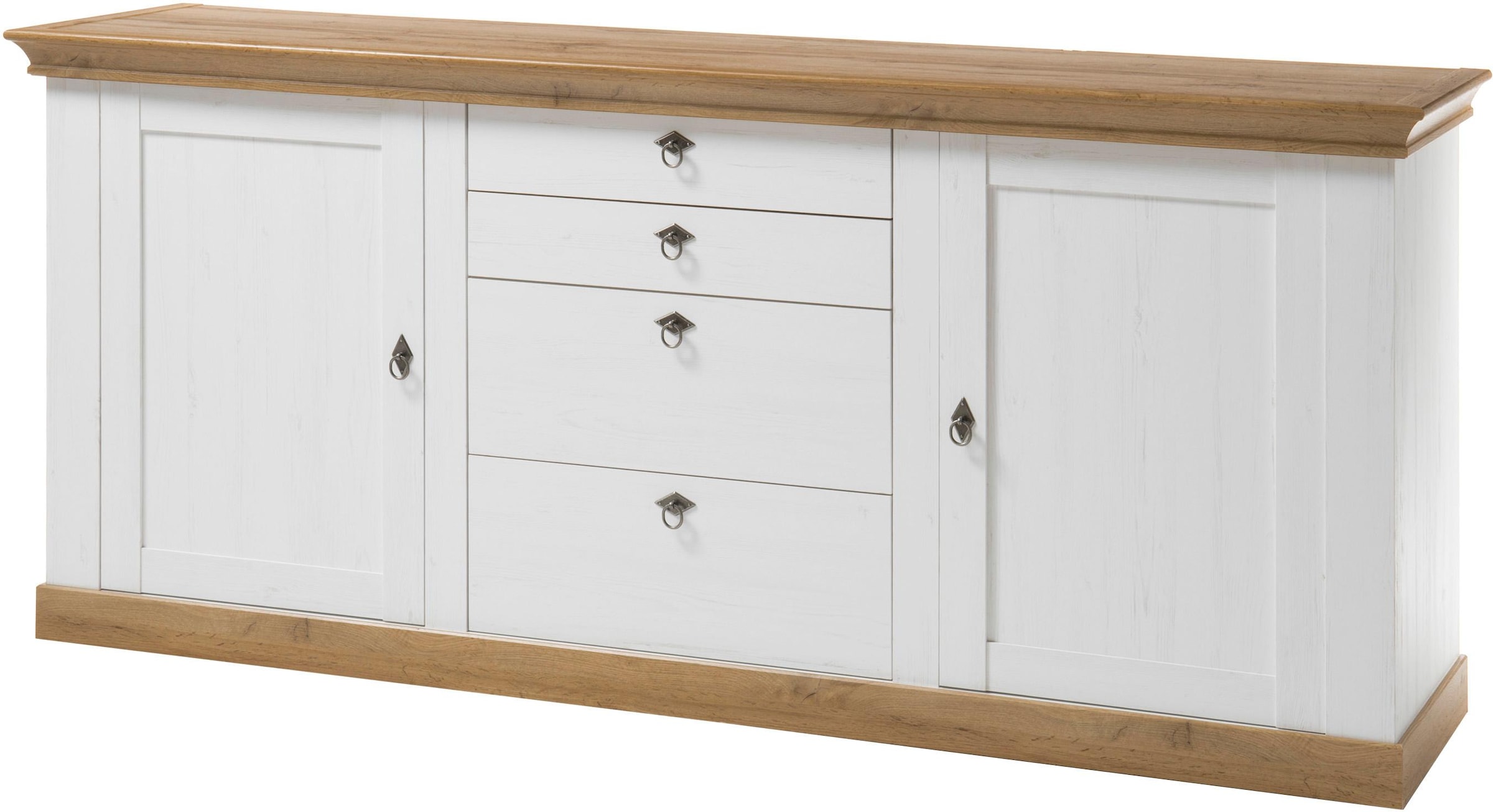 Image of Home affaire Sideboard "Cremona, Sideboard, moderner Schrank, Kommode im Landhausstil" Metallgriffe, ausreichend Stauraum, vielseitig einsetzbar 210 cm breit