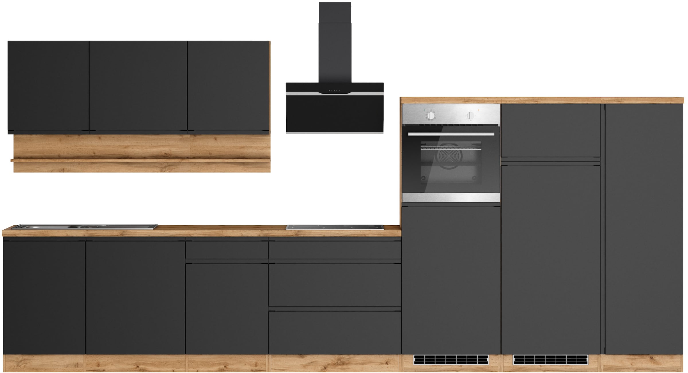 Image of KOCHSTATION Küchenzeile "KS-Virginia,neu in verbesserter Ausführung" Arbeitsplatte 38 mm stark, Stauraum, Softclose, Breite 410 cm, Softclose, wahlweise mit E-Geräten und Induktion