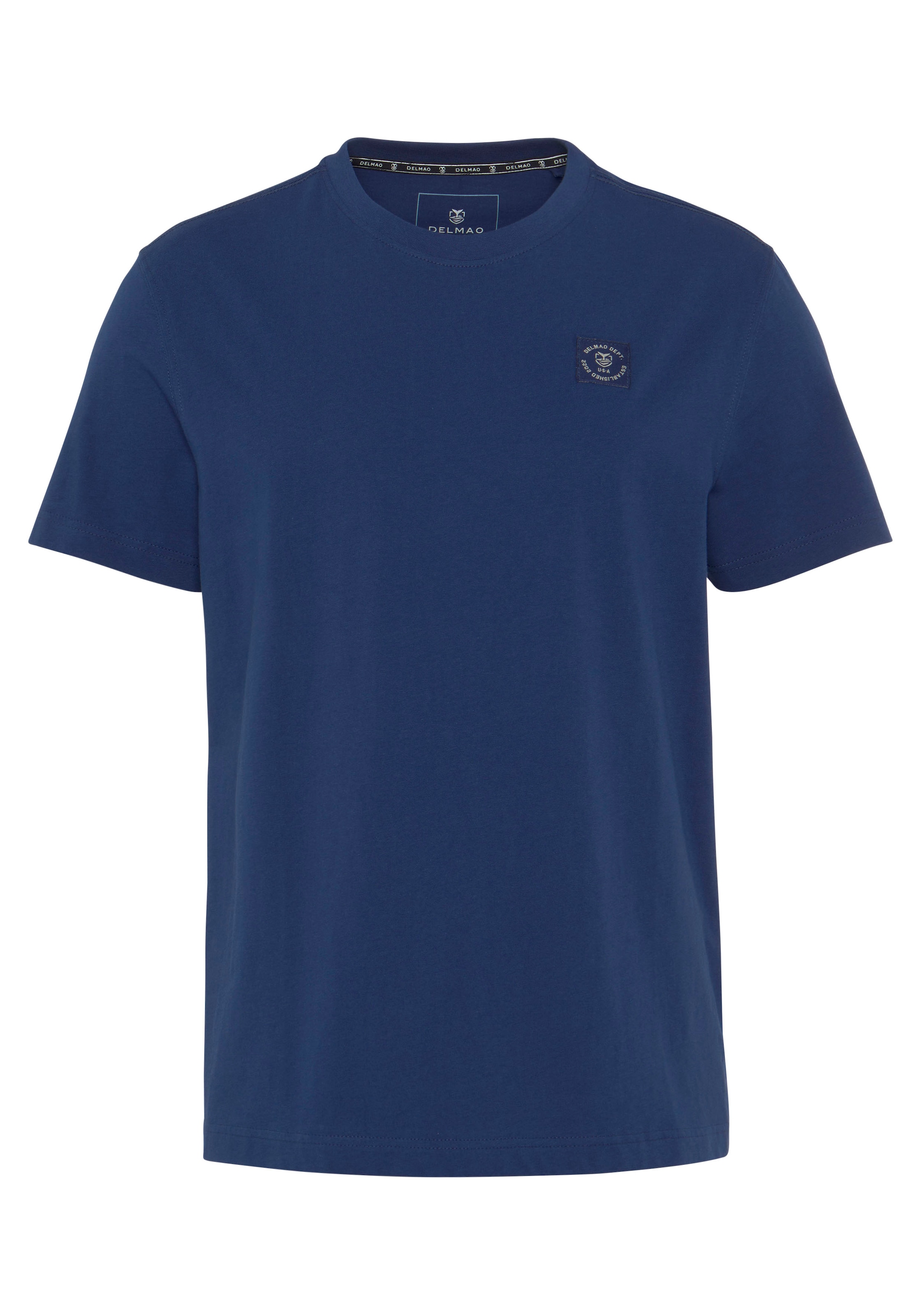 DELMAO Rundhalsshirt, Kurzarm, Regular Fit, basic, aus 100% Baumwolle