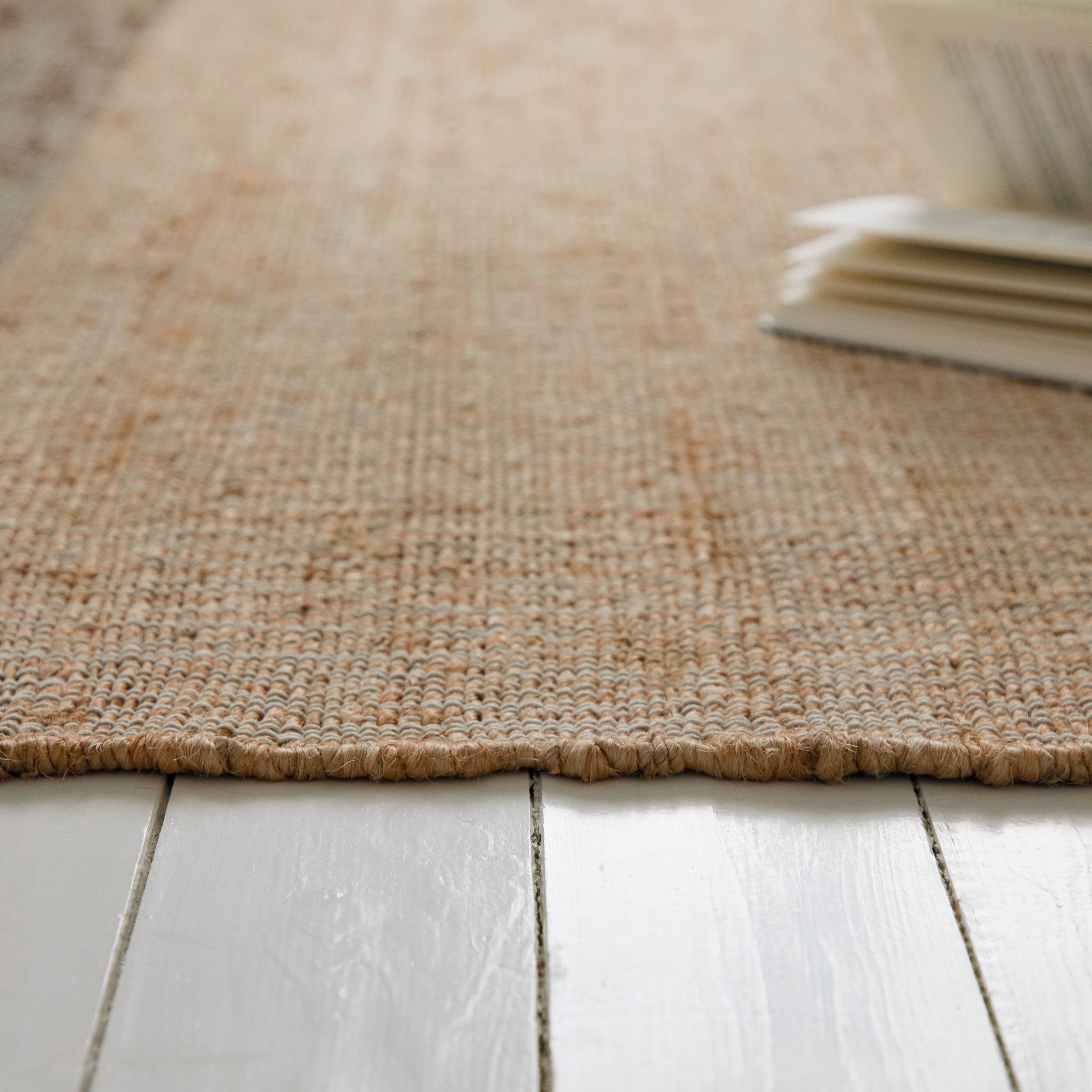 GOODproduct Teppich »Dallin« rechteckig 4 mm Höhe 80% Jute, handgewebt, mit Fransen, Wohnzimmer, Naturfaser