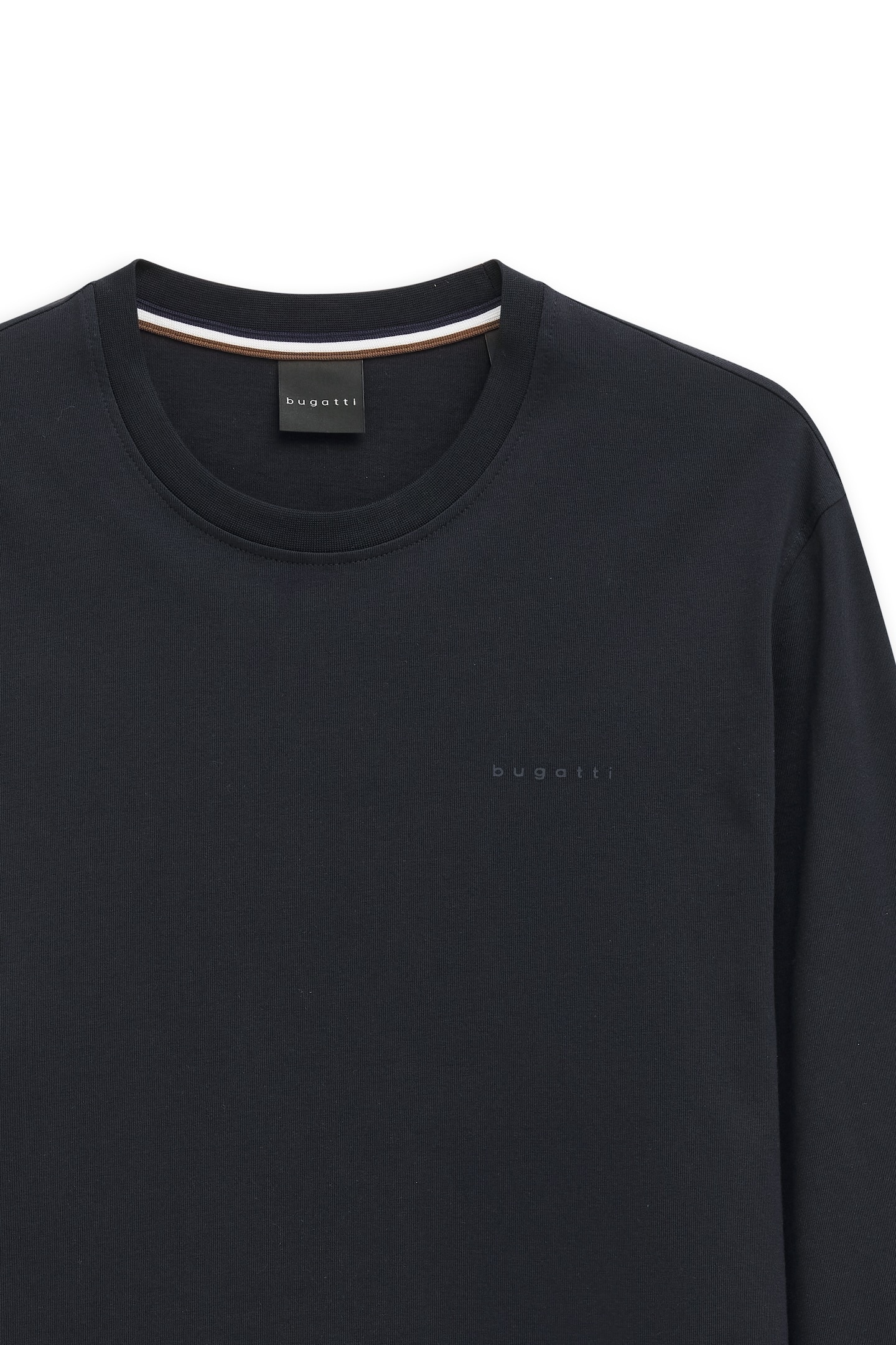 bugatti Sweat-shirt long »Rundhals«, im Modern Fit aus Baumwolle
