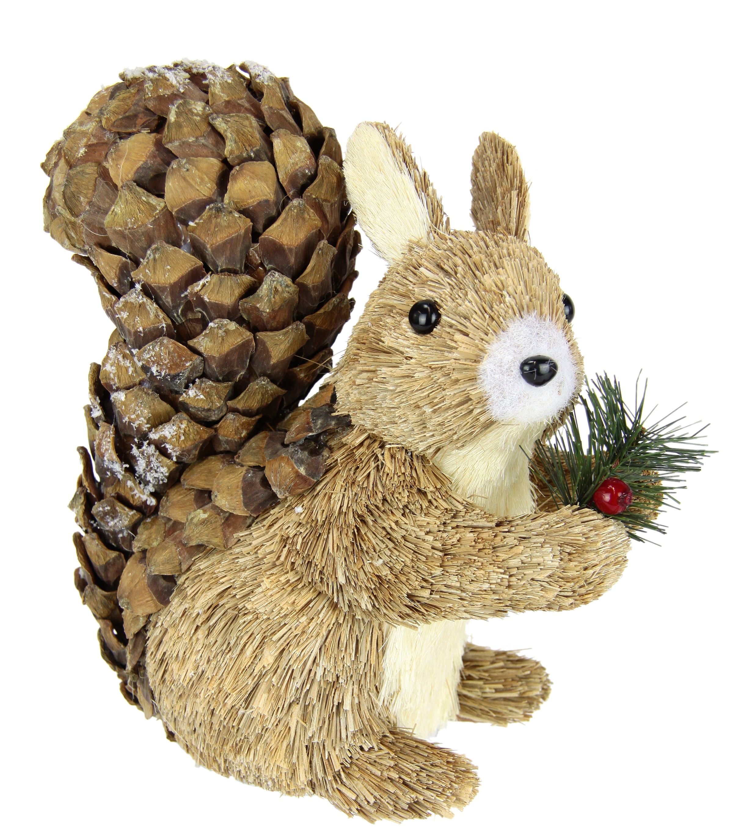 Image of I.GE.A. Dekofigur "Eichhörnchen" Aus Bast Tierfigur Statue Herbstdeko Winterdeko Weihnachtsdeko