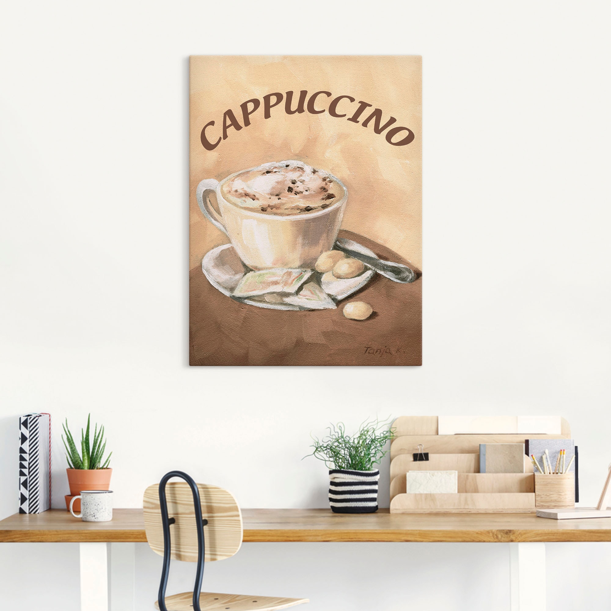 Artland Wandbild »Tasse Cappuccino«, Getränke, (1 St.), als Leinwandbild, Poster, Wandaufkleber in verschied. Grössen