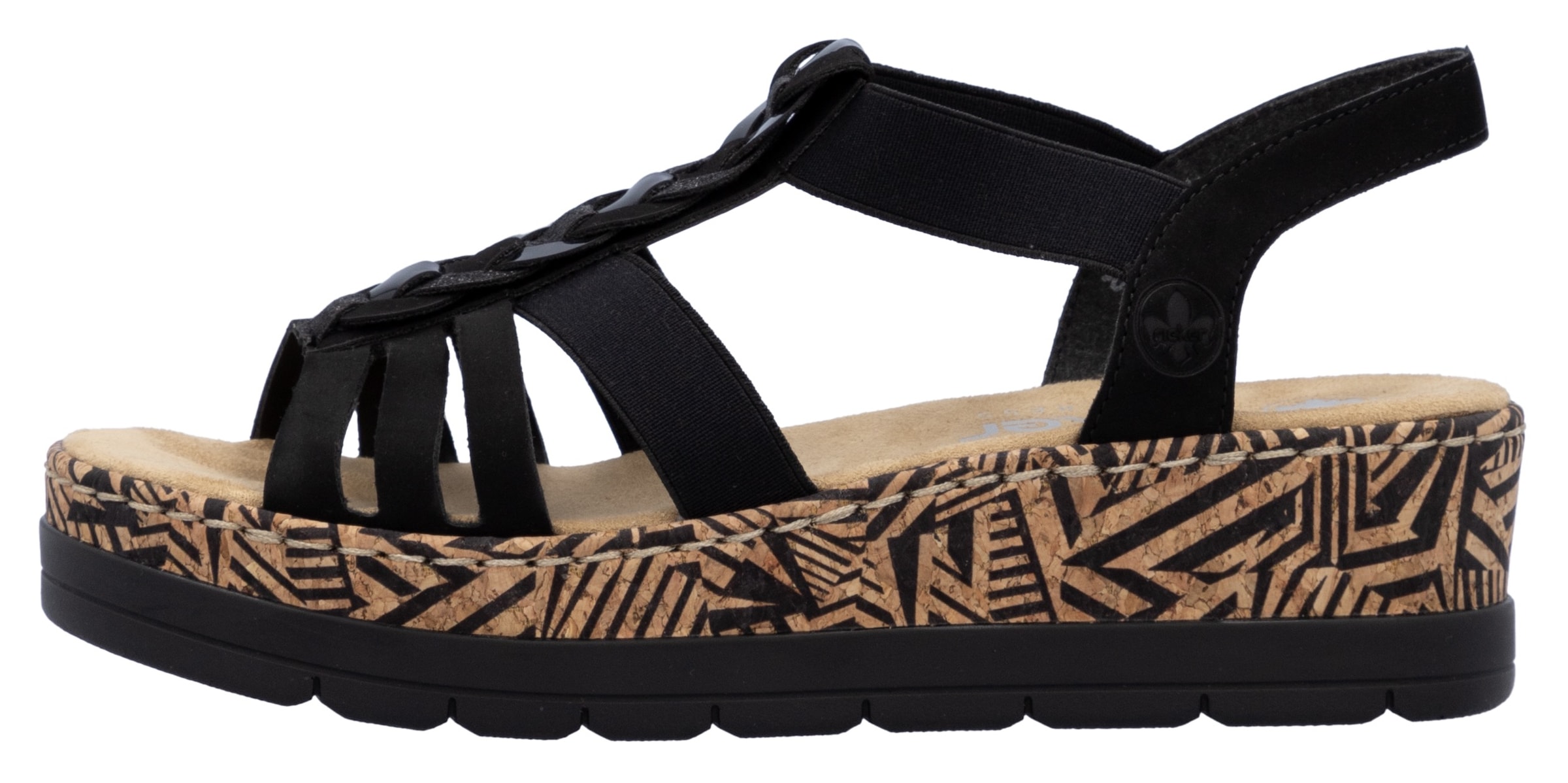 Rieker Plateausandaletten  Sommerschuh, Urlaubschuh, Sandalette mit dekorativem Schmuckelement