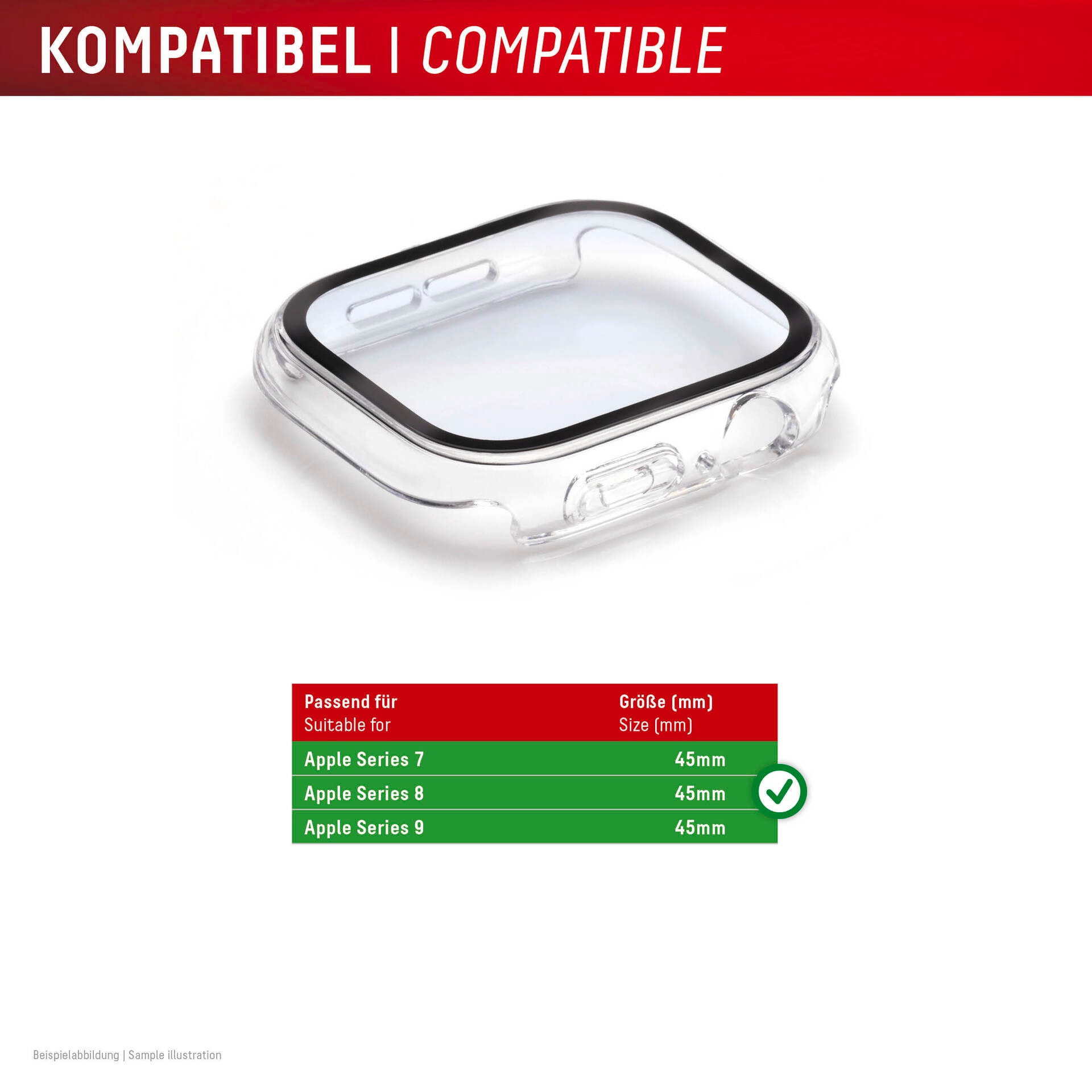 Displex Displayschutzglas »Smartwatch Glass All-In-One Protector Full Body«, für Apple Watch Series 7 45 mm-Apple Watch Series 8 45 mm-Apple Watch Series 9 45 mm, Displayschutzfolie, Schutzfolie, Bildschirmschutz, kratz- & stossfest