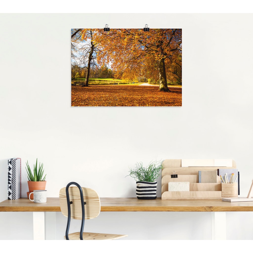 Artland Wandbild »Herbst bei Schlosses Nymphenburg«, Wiesen & Bäume, (1 St.)