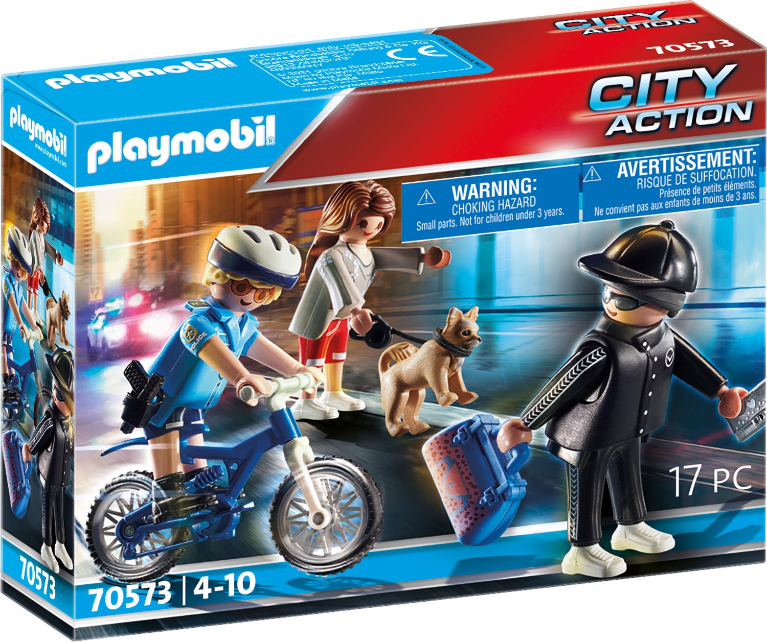 Image of Playmobil® Konstruktions-Spielset »Polizei-Fahrrad: Verfolgung des Taschendiebs (70573), City Action«, (17 St.), Made in Europe bei Ackermann Versand Schweiz
