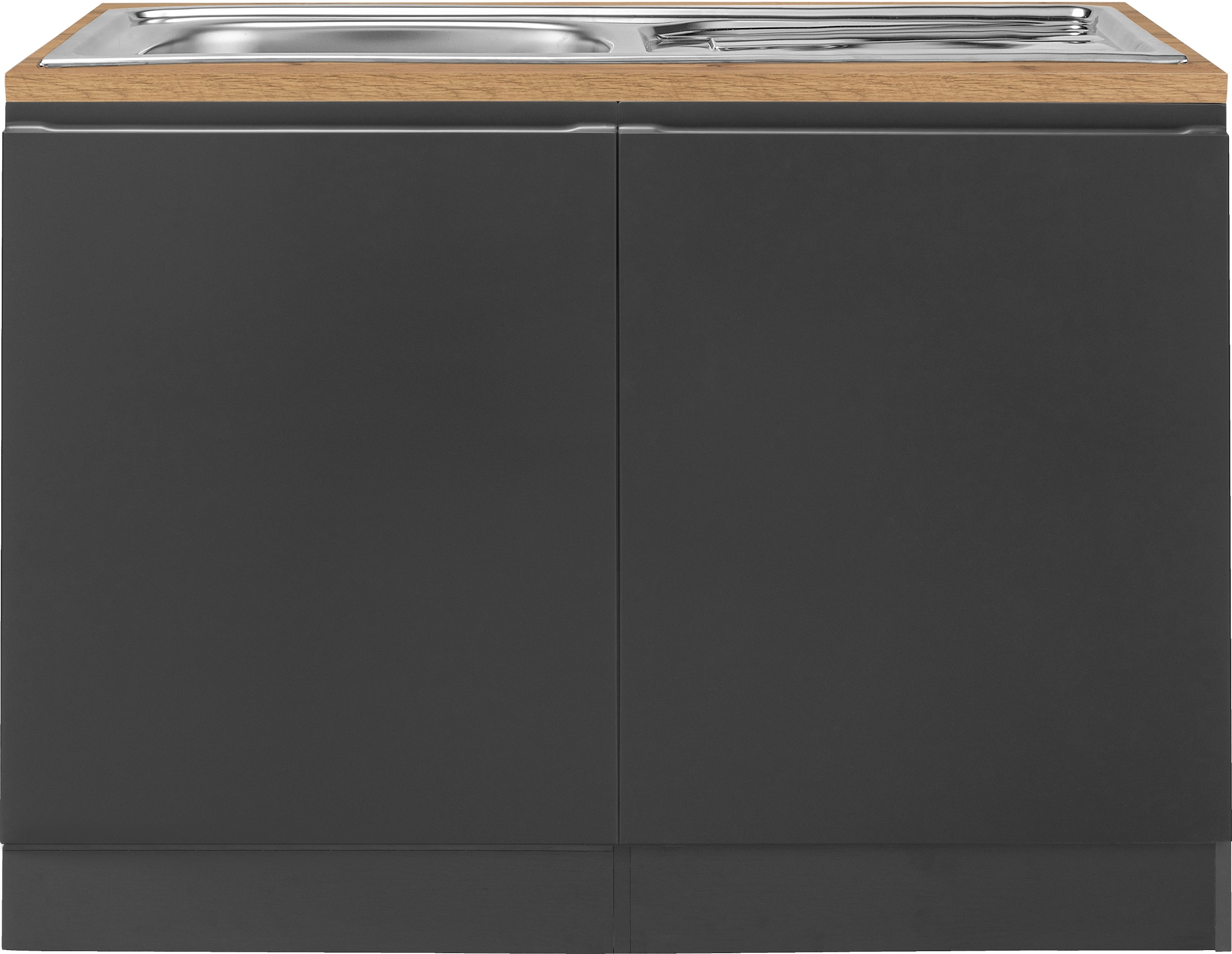 KOCHSTATION Spülenschrank »KS-Bruneck« >>Bruneck<< 120 cm breit, für viel Stauraum, hochwertige MDF-Fronten