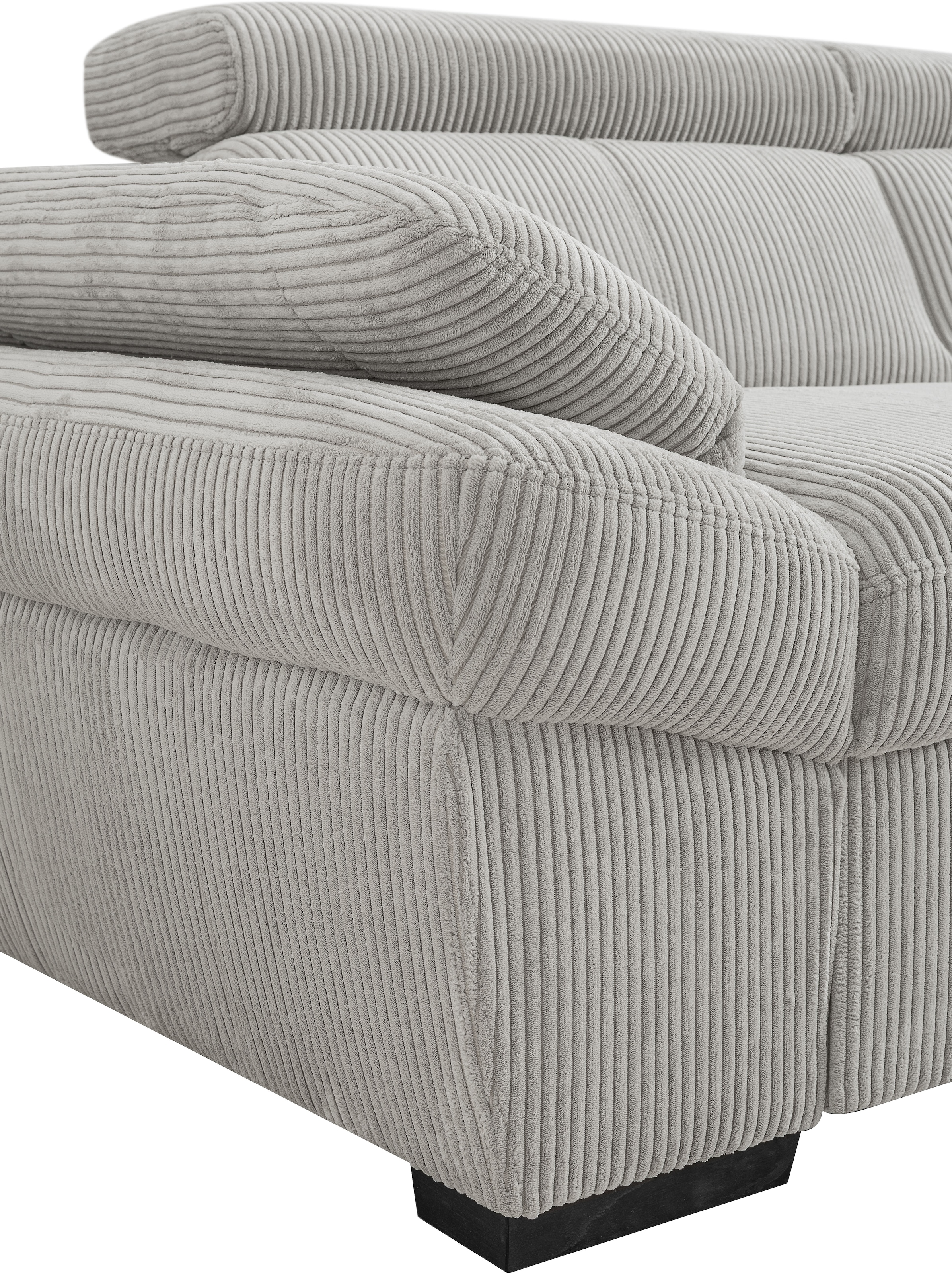 exxpo - sofa fashion Canapé d'angle avec réglage tête et accoudoirs, option fonction lit