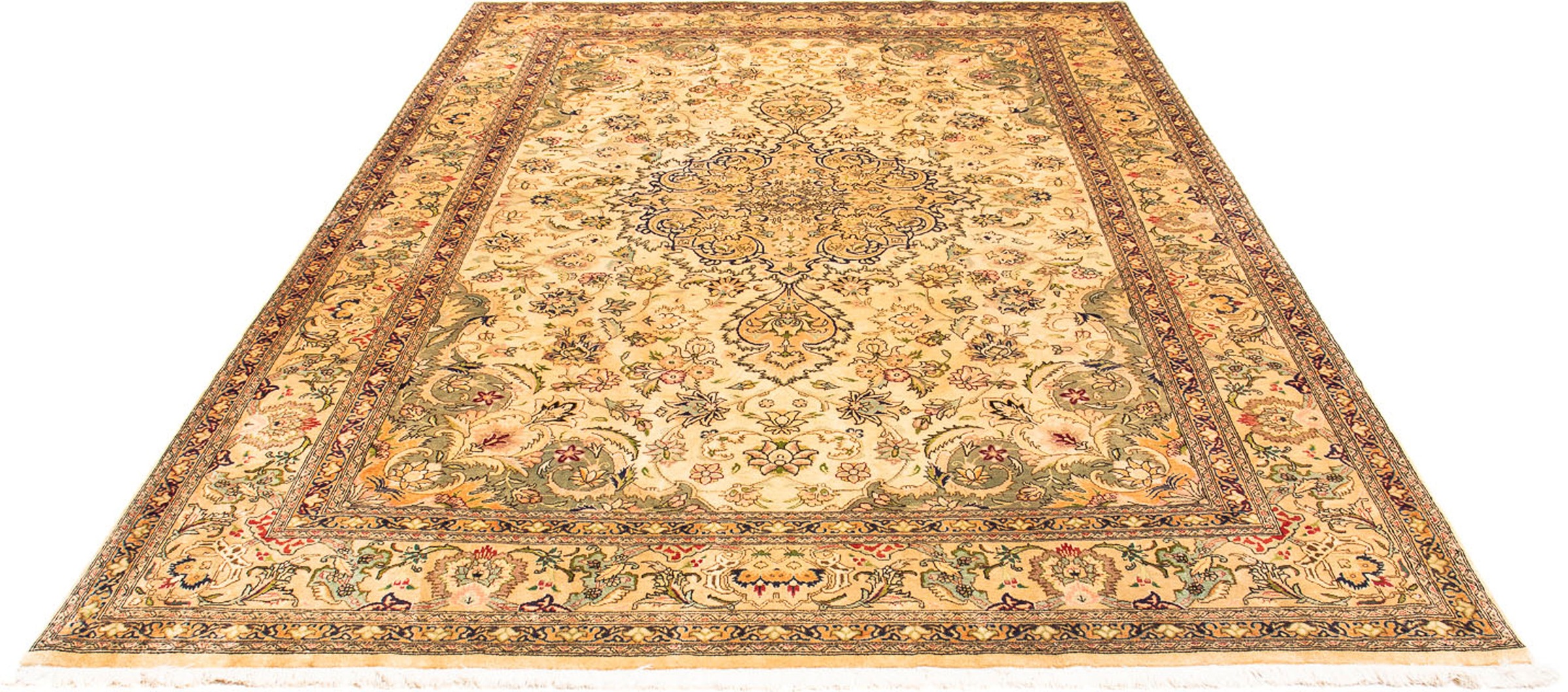 Image of morgenland Orientteppich »Perser - Täbriz - Royal - 284 x 194 cm - beige«, rechteckig, 7 mm Höhe, Wohnzimmer, Handgeknüpft, Einzelstück mit Zertifikat bei Ackermann Versand Schweiz