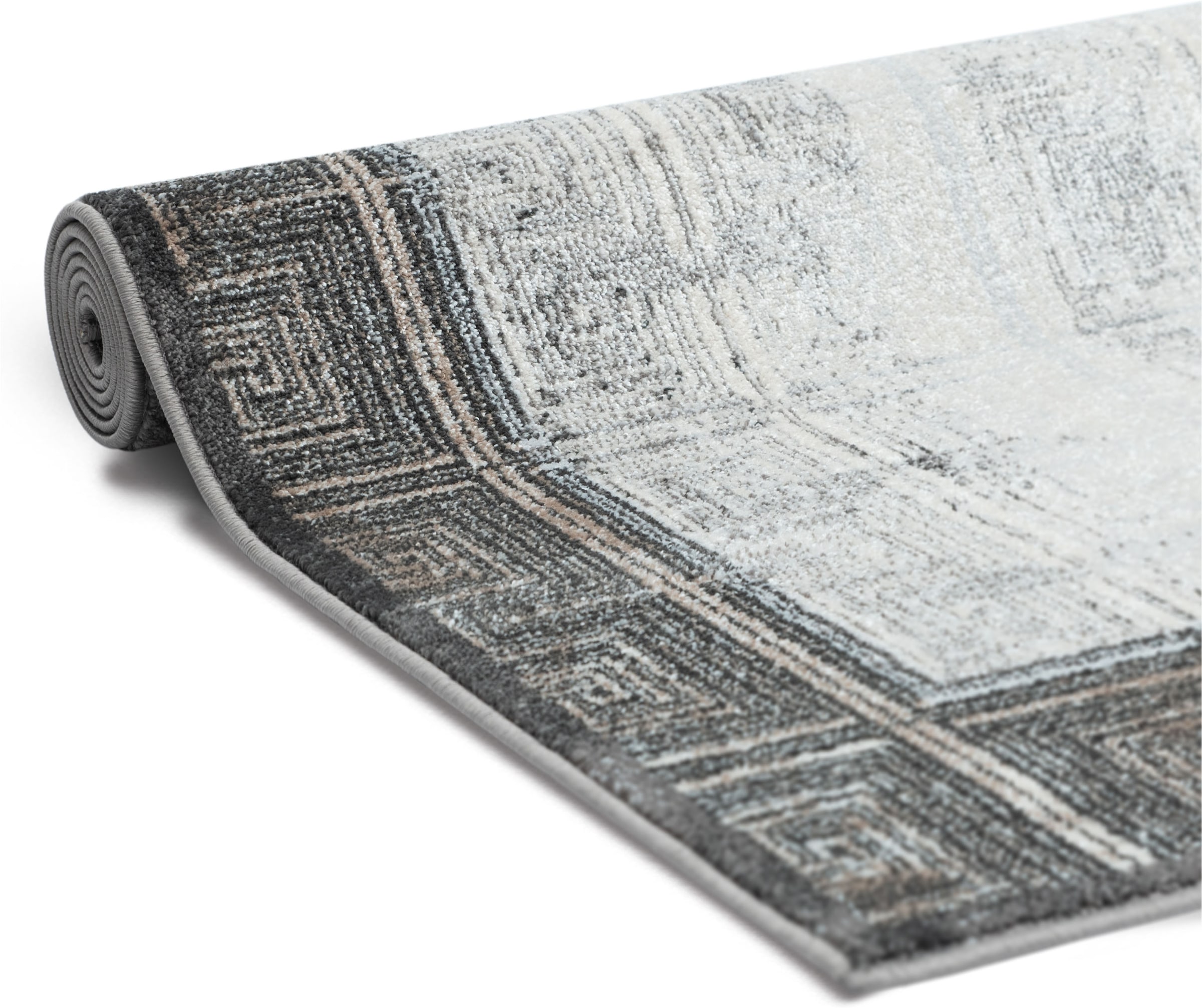 GOODproduct Teppich »Aurellia, mit Rahmen« rechteckig 9 mm Höhe im Vintage-Look, meliert, Bordüre, zeitlos, Wohnzimmer, Schlafzimmer