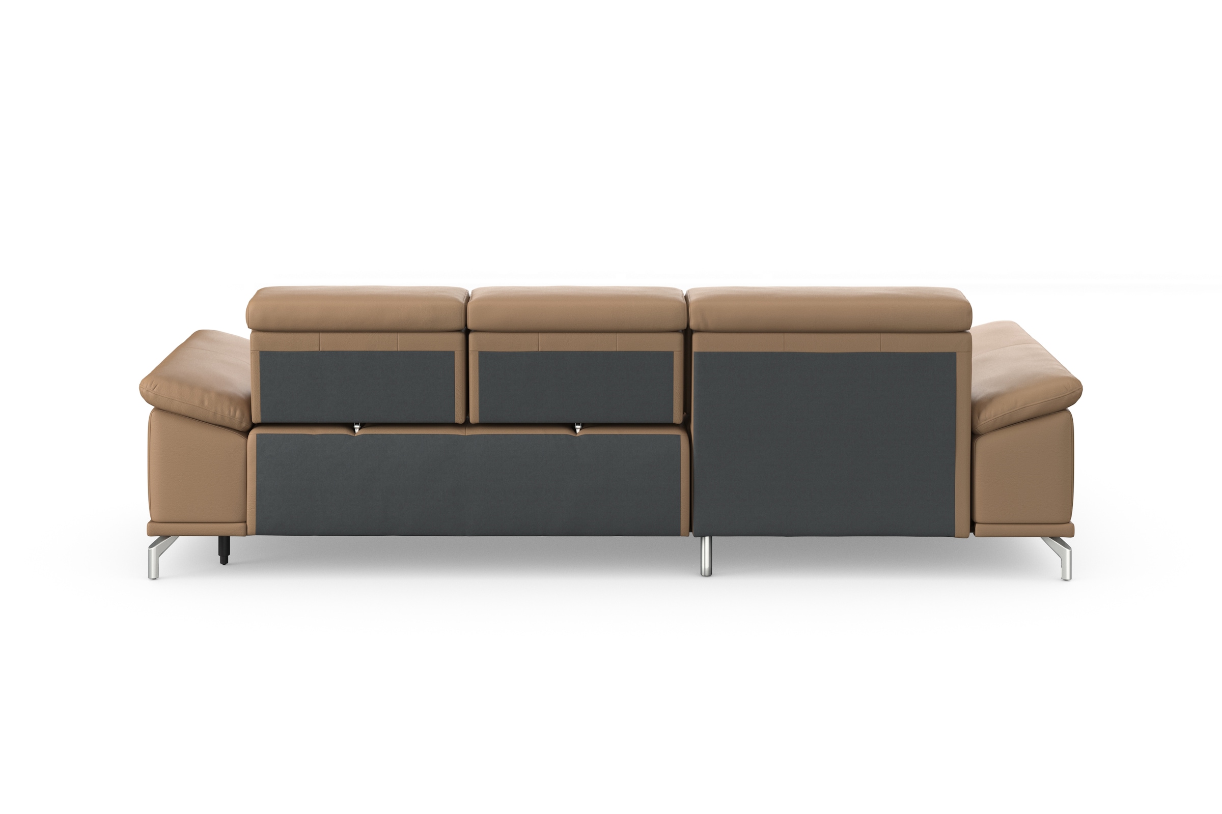 sit&more Ecksofa »Cabrio L-Form, mit Sitztiefenverstellung, Arm- und Kopfteilverstellung«, 2 Nierenkissen, Federkern, optional Bettfunktion und Stauraum