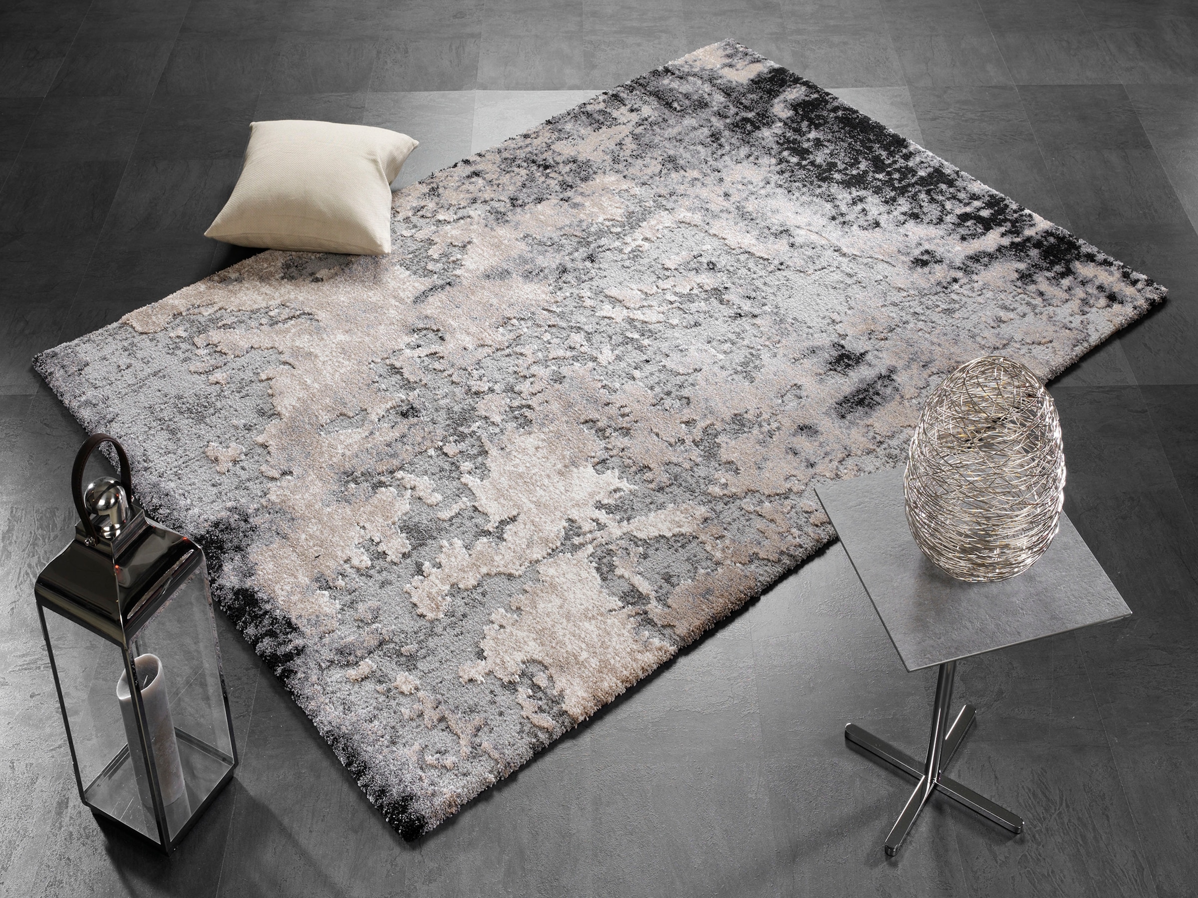 Image of OCI DIE TEPPICHMARKE Teppich "JUWEL AWARA" rechteckig 20 mm Höhe Kurzflor, Wohnzimmer, Marmor Optik, Hoch Tief Effekt