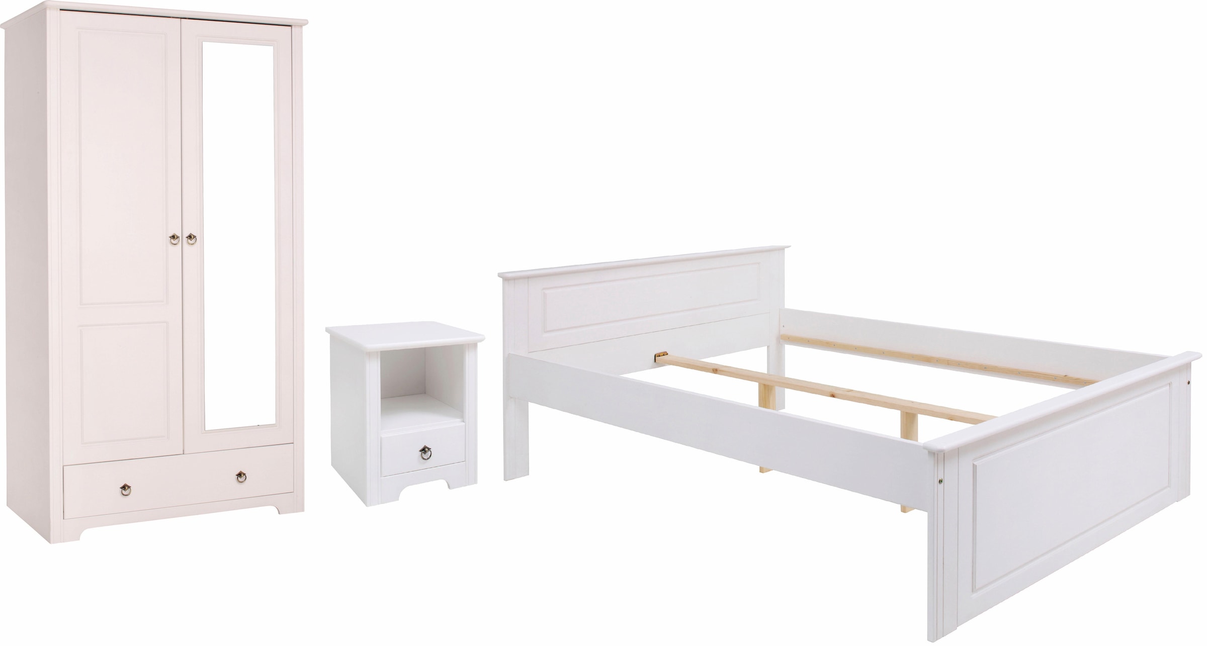 Schlafzimmer-Set 2-trg »Hugo«, und 3 Bett 1 auf Kleiderschrank (Set, Home versandkostenfrei 140cm, Nachttisch St.), affaire