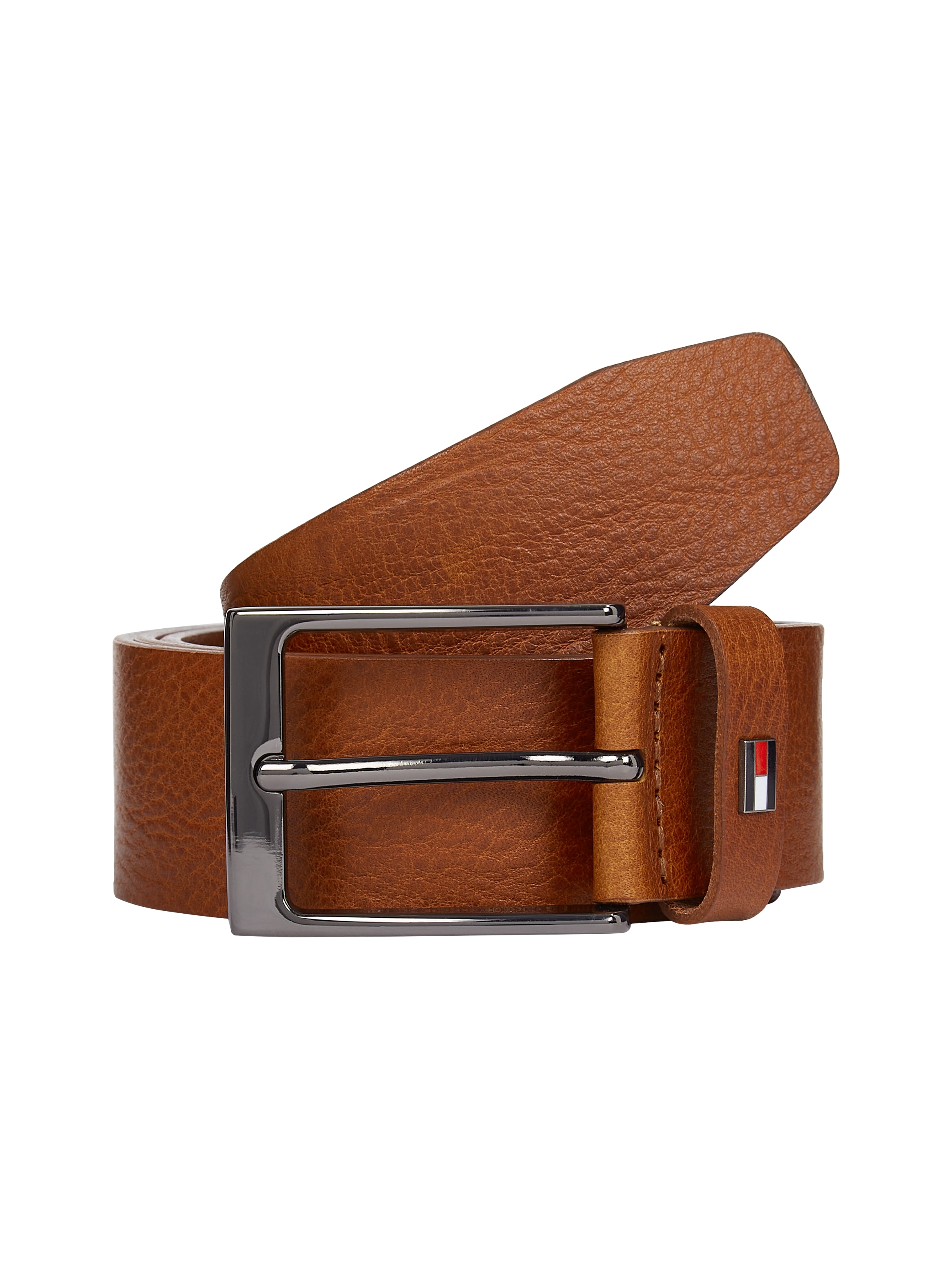 Image of Tommy Hilfiger Ledergürtel "LAYTON 3.5 cm breit" Metallpatch, Einfachdornschliesse