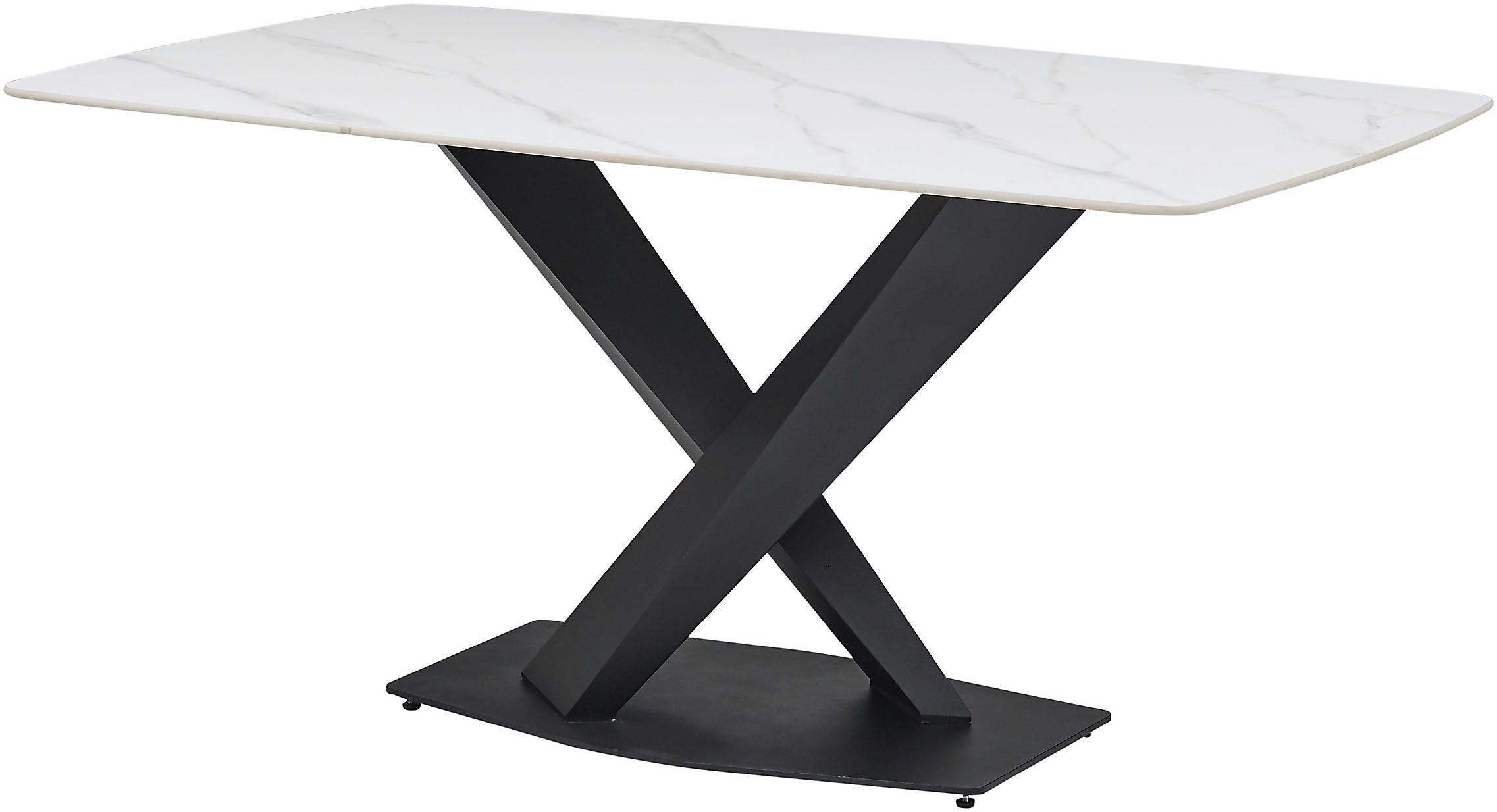 Stolkom Esstisch »Ventura Esszimmertisch Keramik, Esstisch Keramik BxHxT 180x75x90 cm«, Keramikoberfläche abgerundete Ecken, Metallgestell schwarz matt