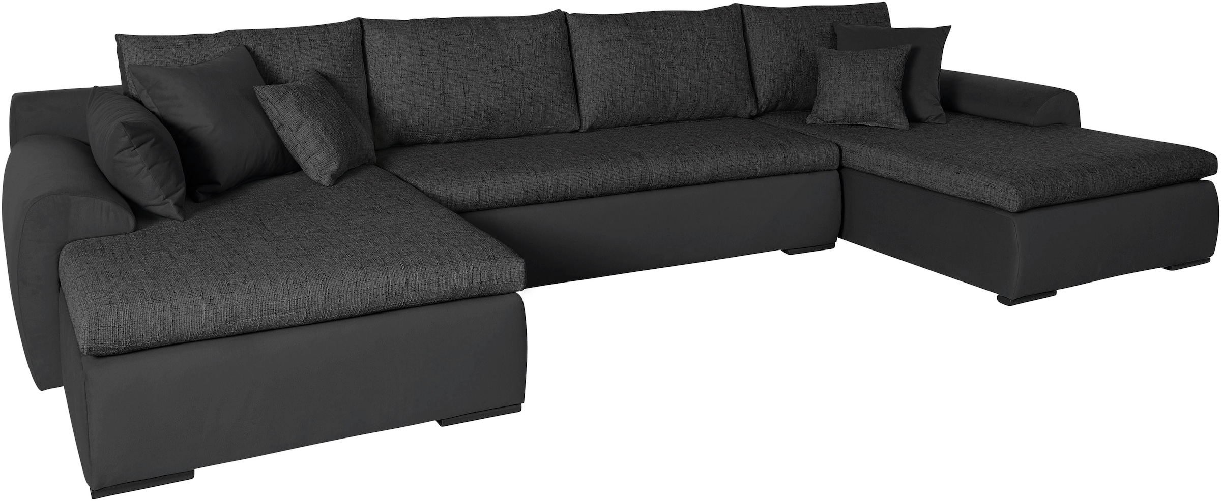 Home affaire Wohnlandschaft »Win U-Form, B: 366 cm - OTTO. Verlässliche Qualität.« Bettfunktion, Bettkasten & 5 Zierkissen
