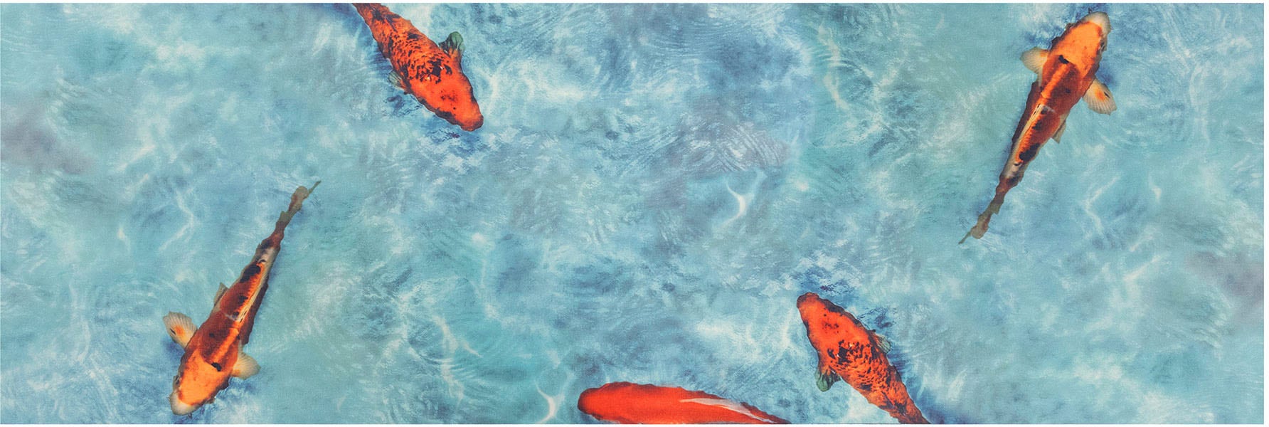Image of Primaflor-Ideen in Textil Vinyl-Läufer "Küchenläufer KOI, Made in Belgium" rechteckig 2,5 mm Höhe Küchenläufer aus Vinyl, abwischbar, Motiv Koi Fisch, Küche