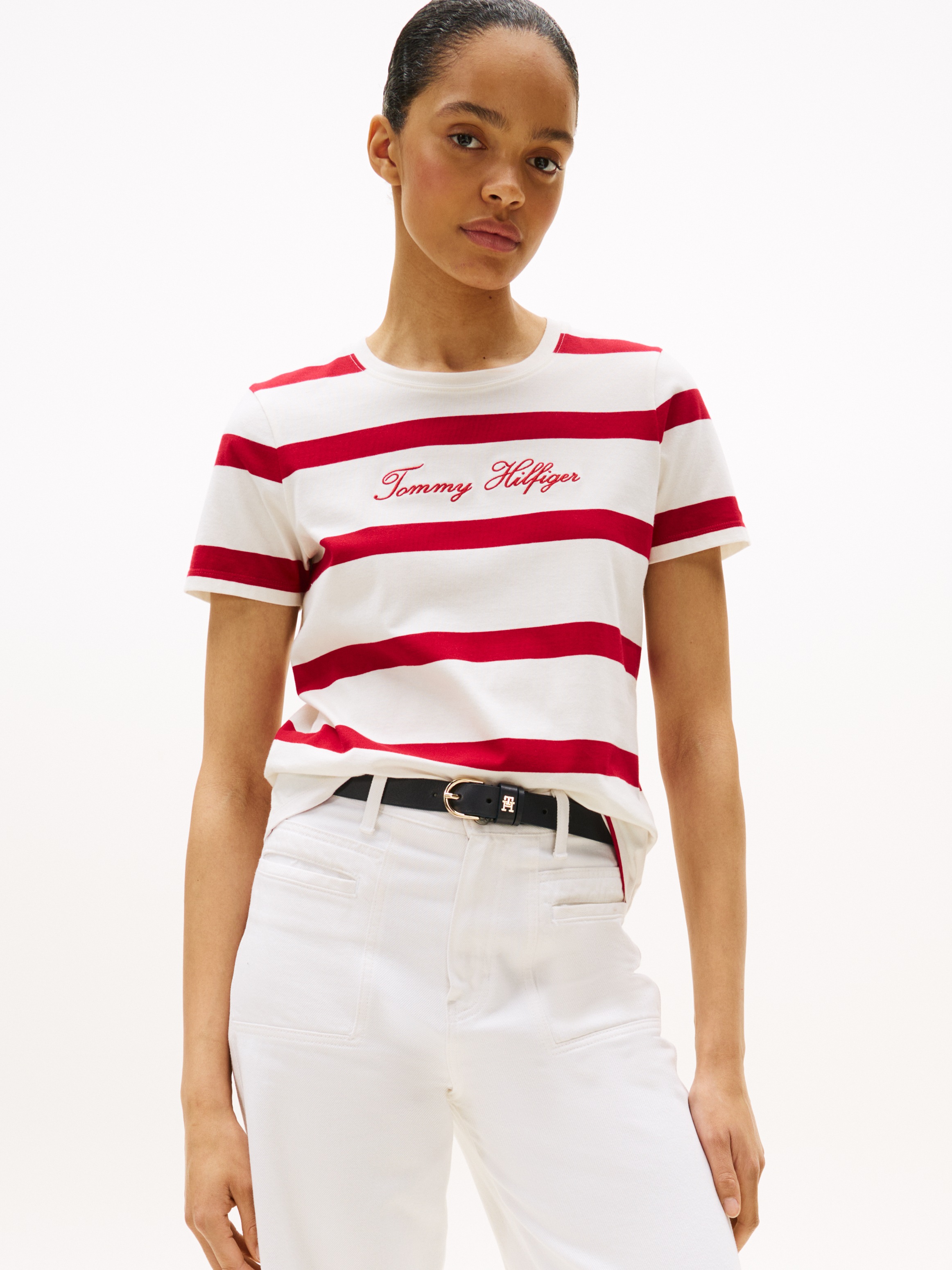 Image of Tommy Hilfiger Kurzarmshirt "SCRIPT REG C-NK SS T-SHIRT" Baumwolle