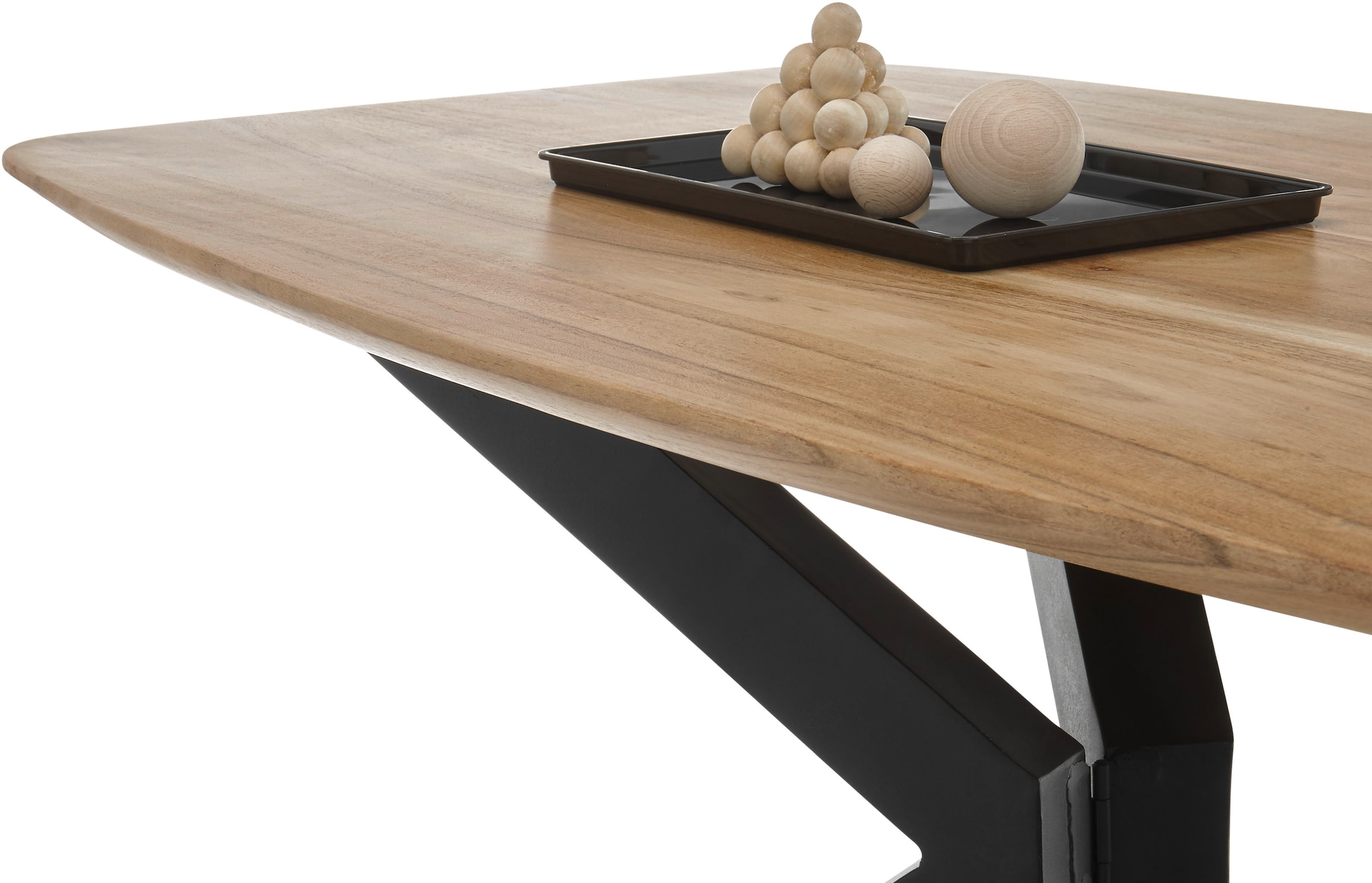 Stolkom Table basse »Bill Wohnzimmertisch Akazie Massivholz, BxHxT 110x45x60 cm« Schweizer Kante, Industrial Style Akazie Massivholz