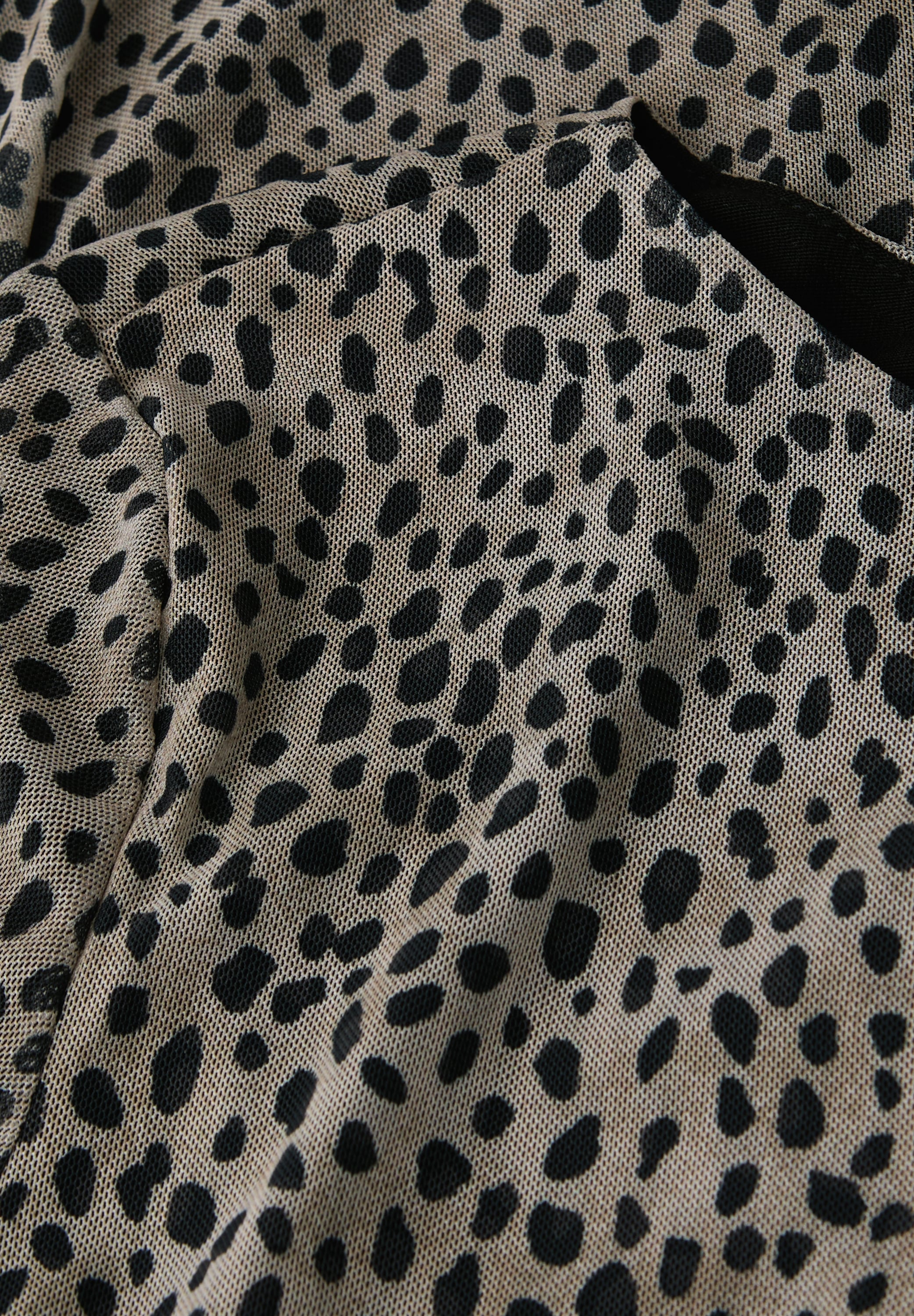 STREET ONE Meshkleid Ohne Taschen mit Leo-Muster, seitliche Raffungen