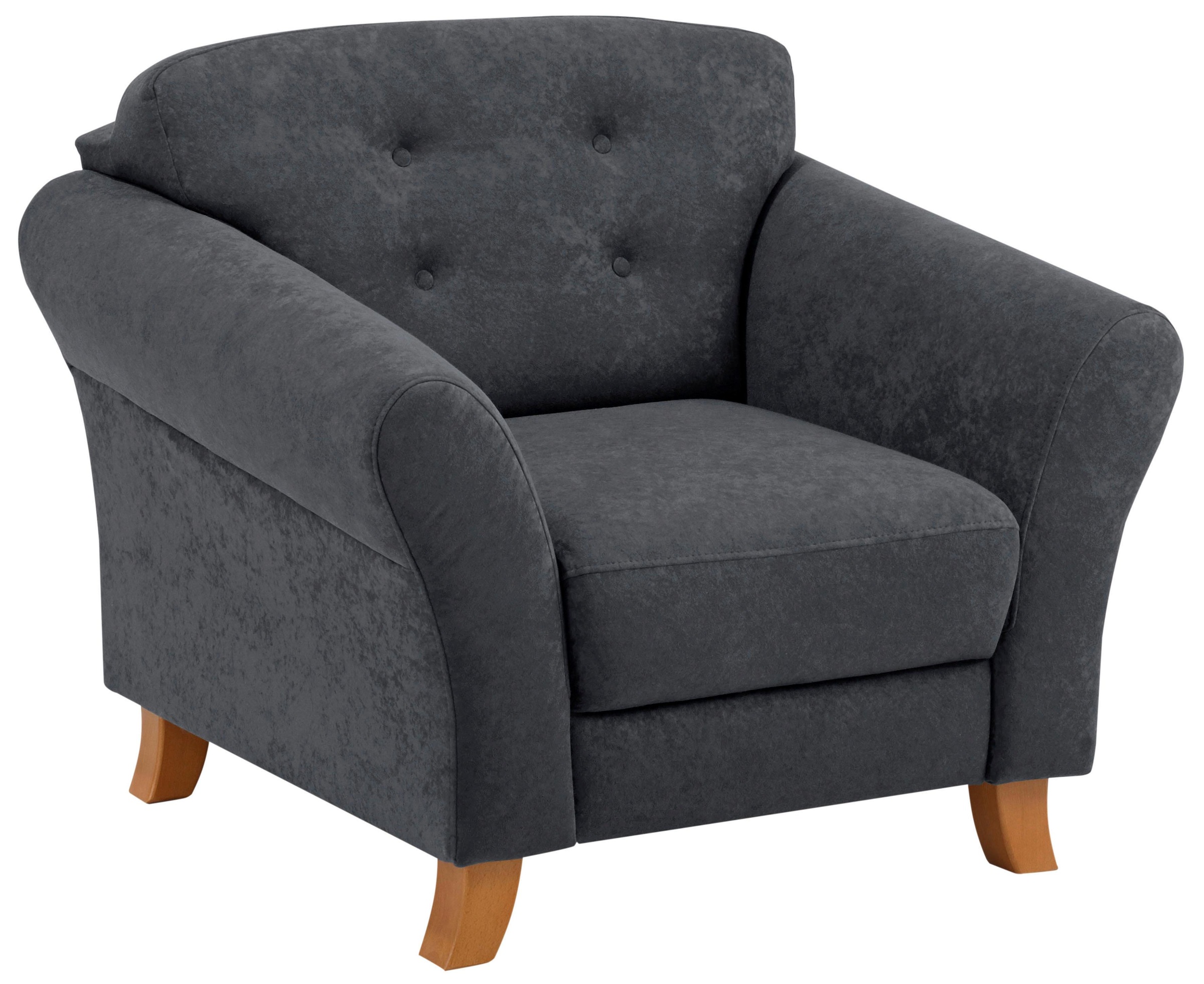 OTTO home Sessel "Trondheim" mit Federkern, Knopfheftung im Rücken