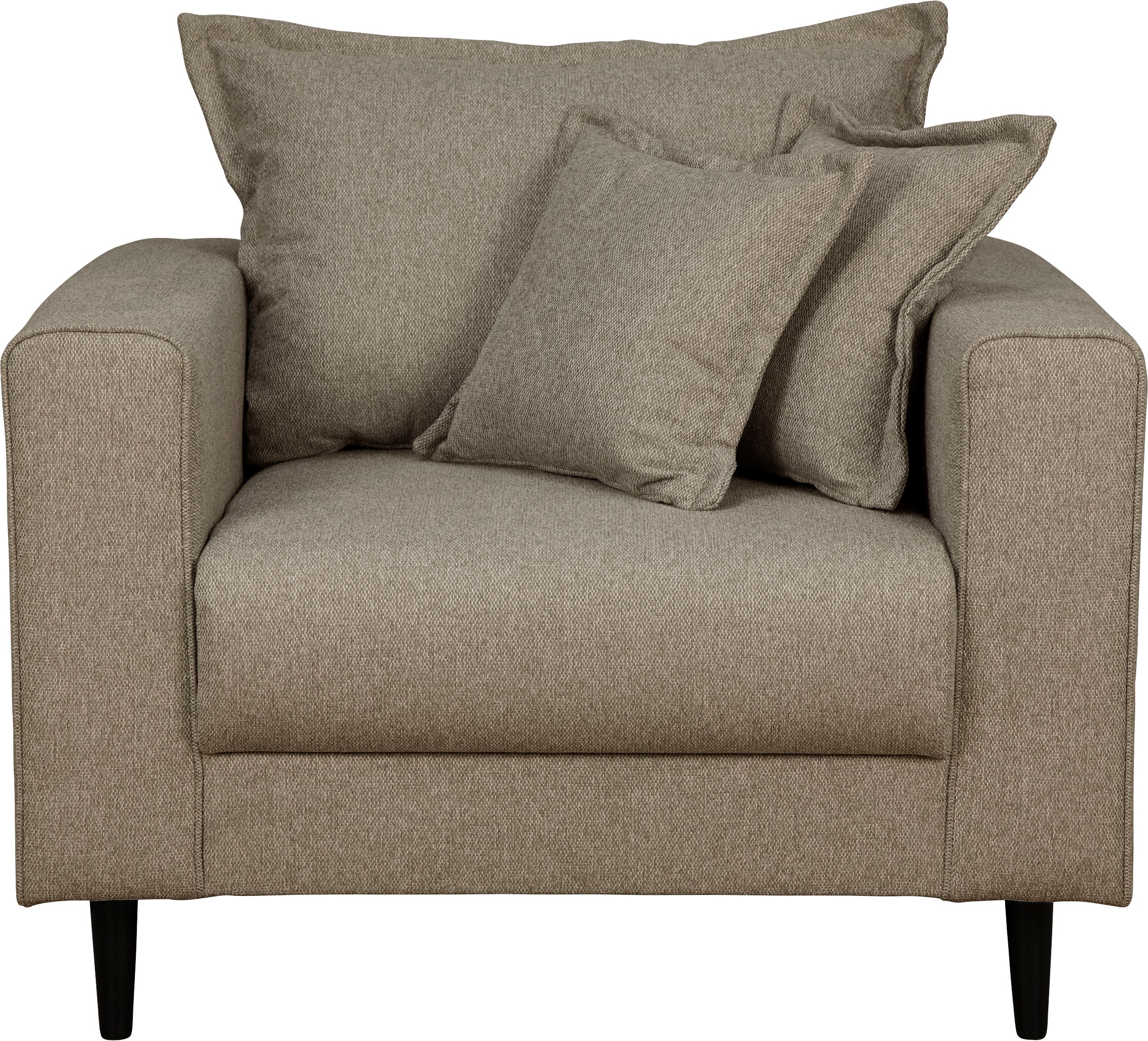 Home affaire Sessel »VEYRAS Loungesessel, Masse B/T/H: 95/84/76 cm«, mit Wellenunterfederung, incl. Kissen