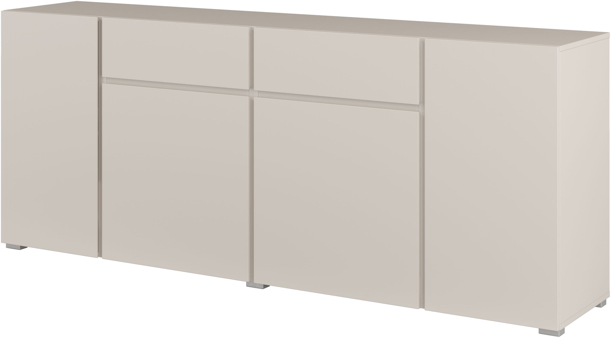 GOODproduct Sideboard »Metric,Breite 195 cm, grifflose Kommode 4 Türen/2 Schubkästen« Schubladenschrank mit viel Stauraum, Einlegeböden verstellbar