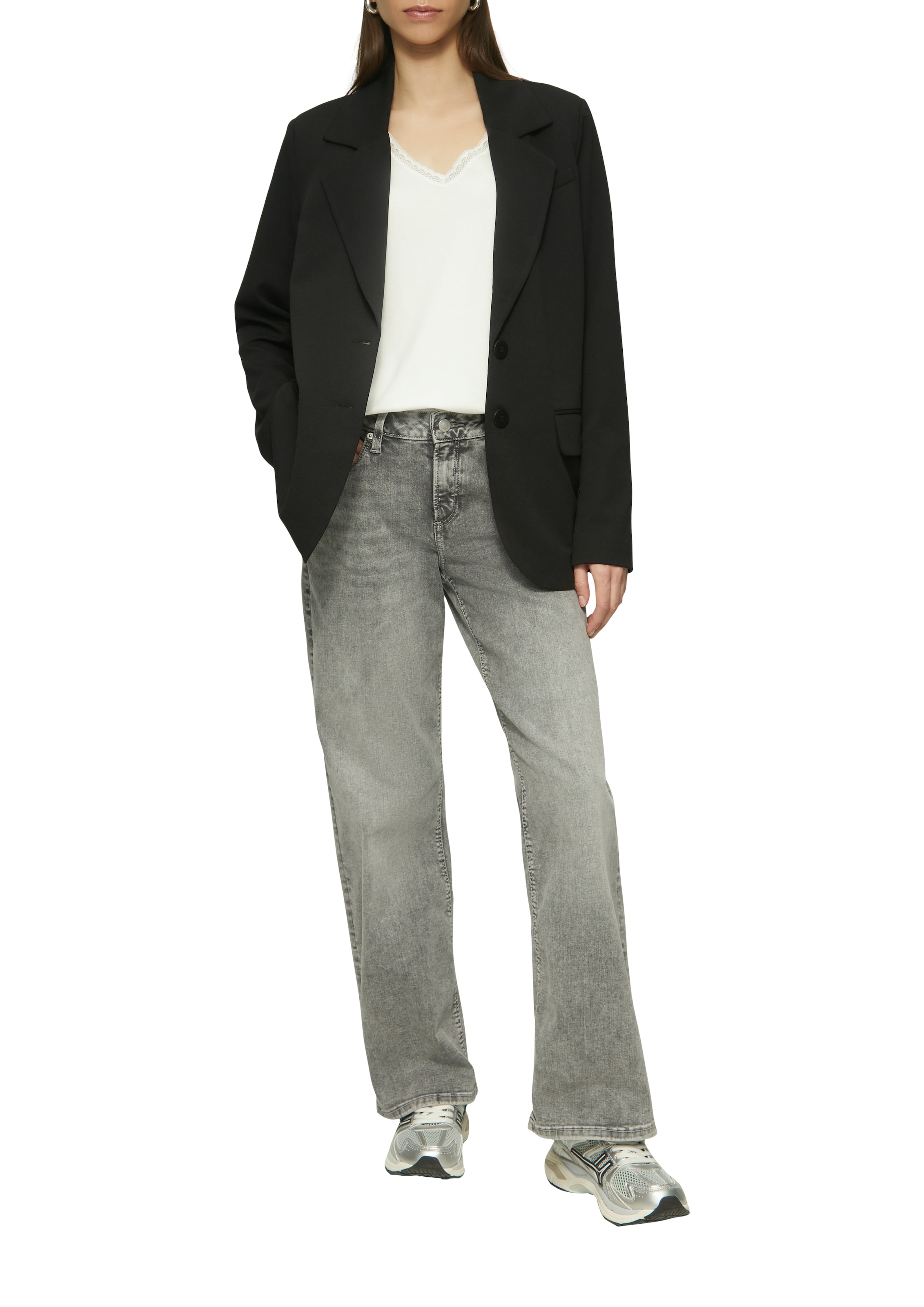 QS T-Shirt , mit Spitze am Ausschnitt
