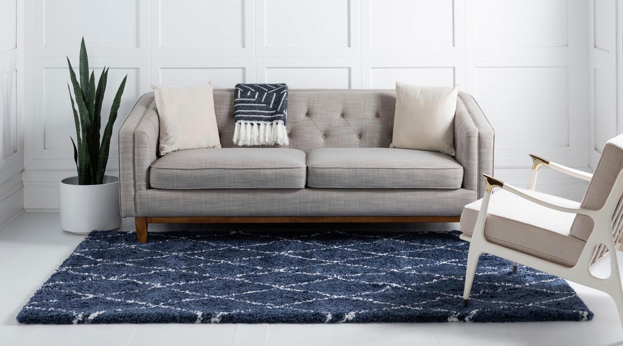 Myflair Möbel & Accessoires Hochflor-Teppich »Temara Shag, LAGERRÄUMUNG!«, rechteckig, 51 mm Höhe, gewebt, Rauten Design, weich & kuschelig