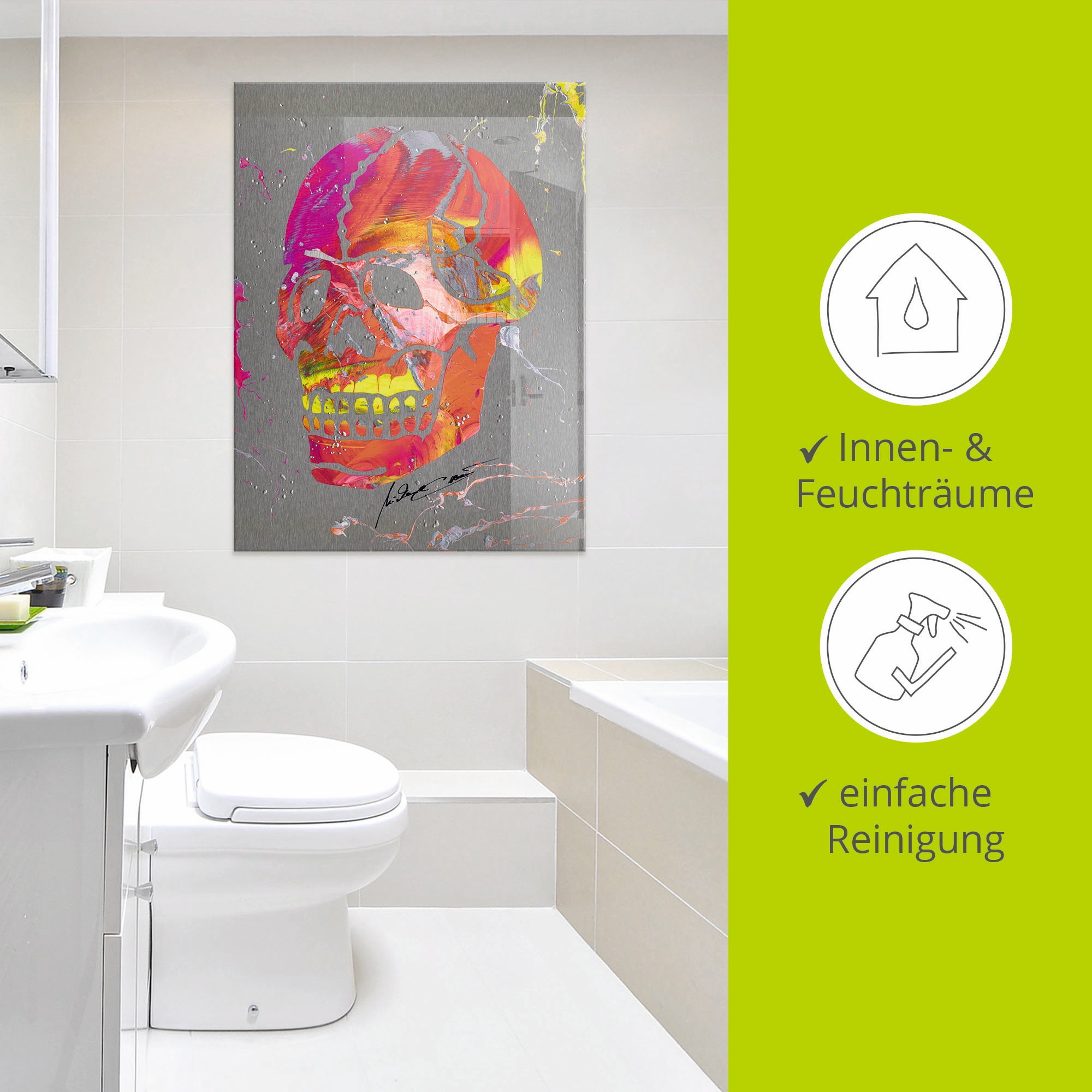 Artland Glasbild »Totenkopf 2« Körper 1 Stk. tlg. in verschiedenen Grössen