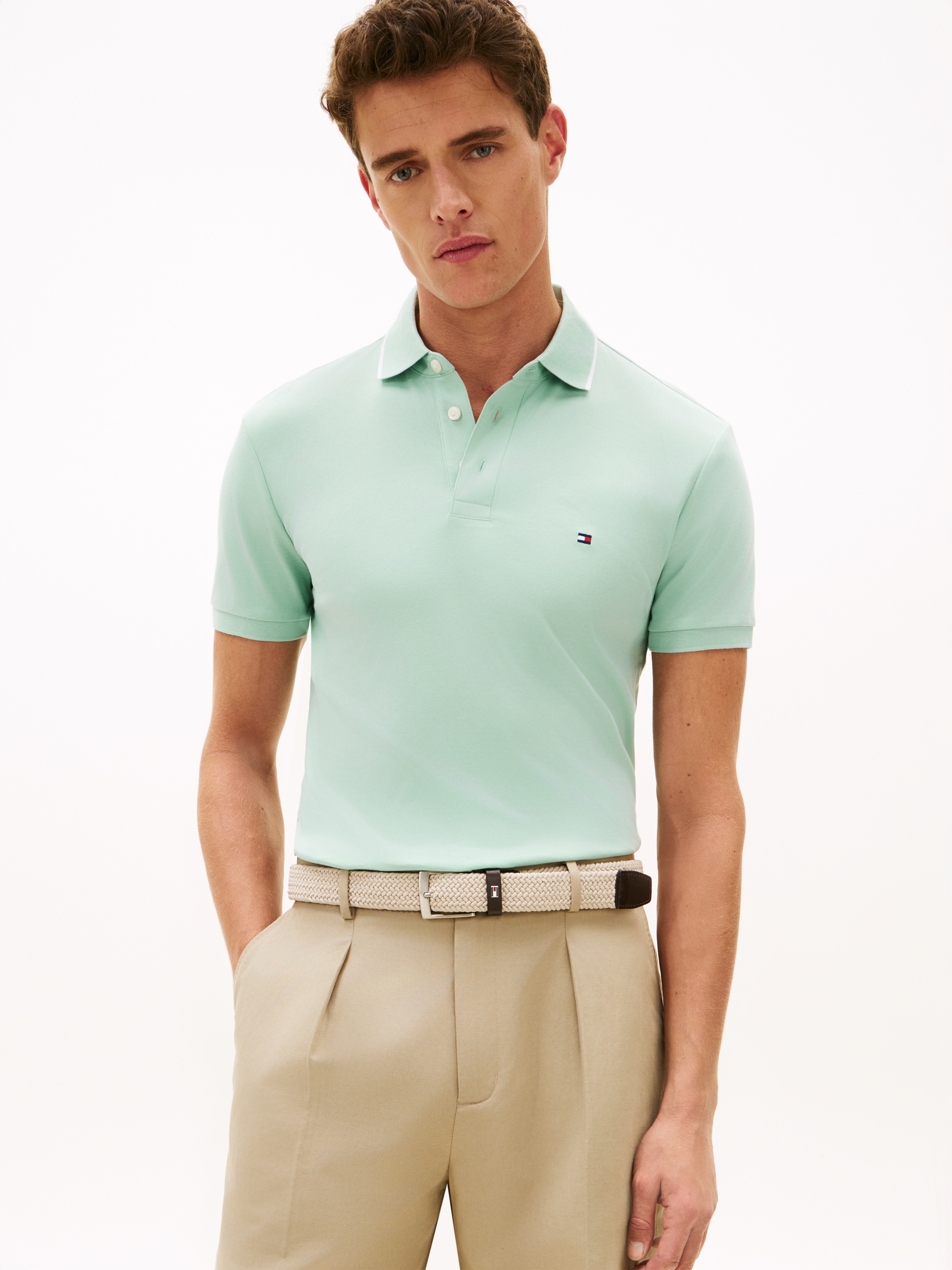 Image of Tommy Hilfiger Poloshirt "LIQUID COTTON TIPPED" Slim fit mit Polokragen