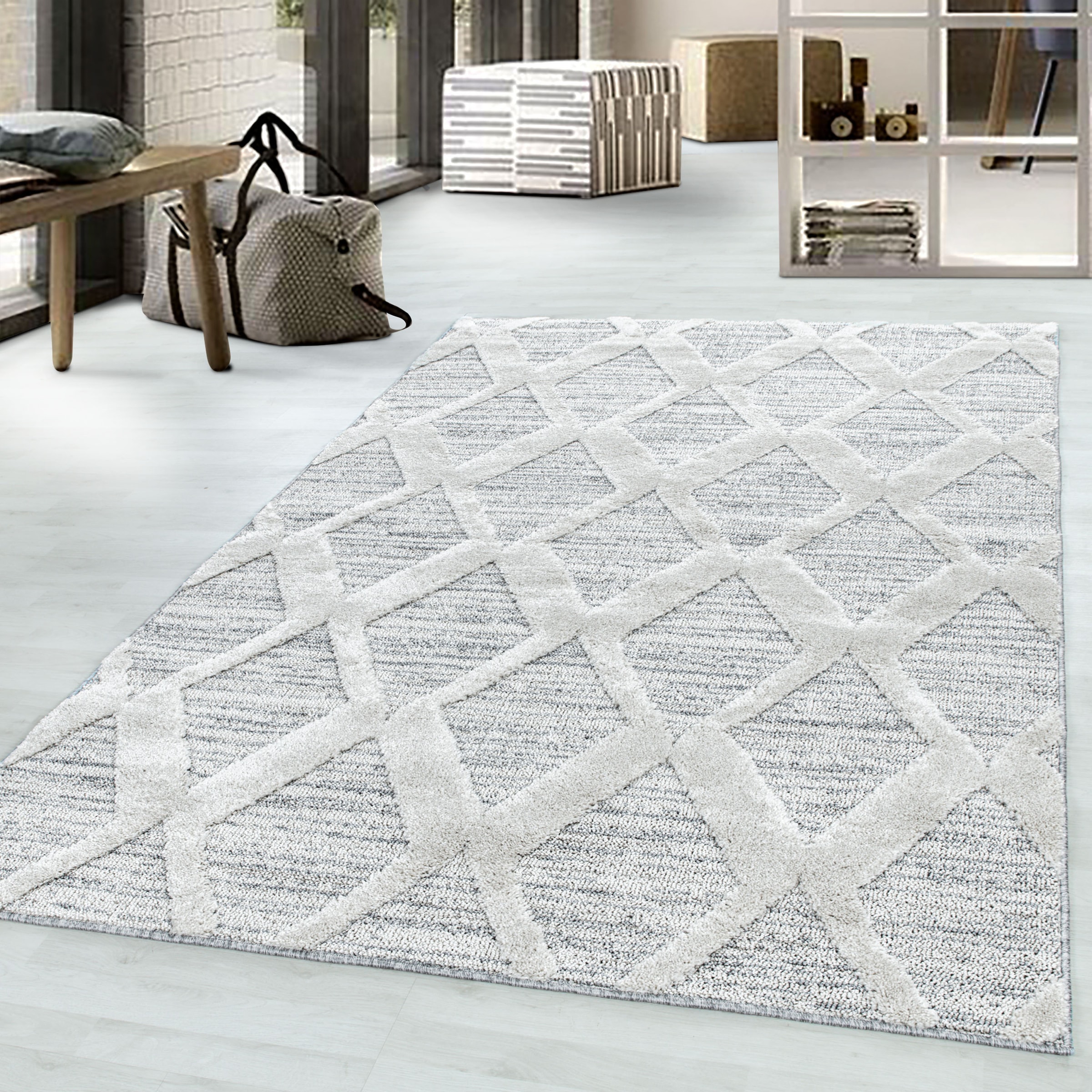 Image of Ayyildiz Teppiche Teppich "PISA 4703" rechteckig 20 mm Höhe Läufer, rund, Hoch Tief Struktur, Wohnzimmer, Schlafzimmer