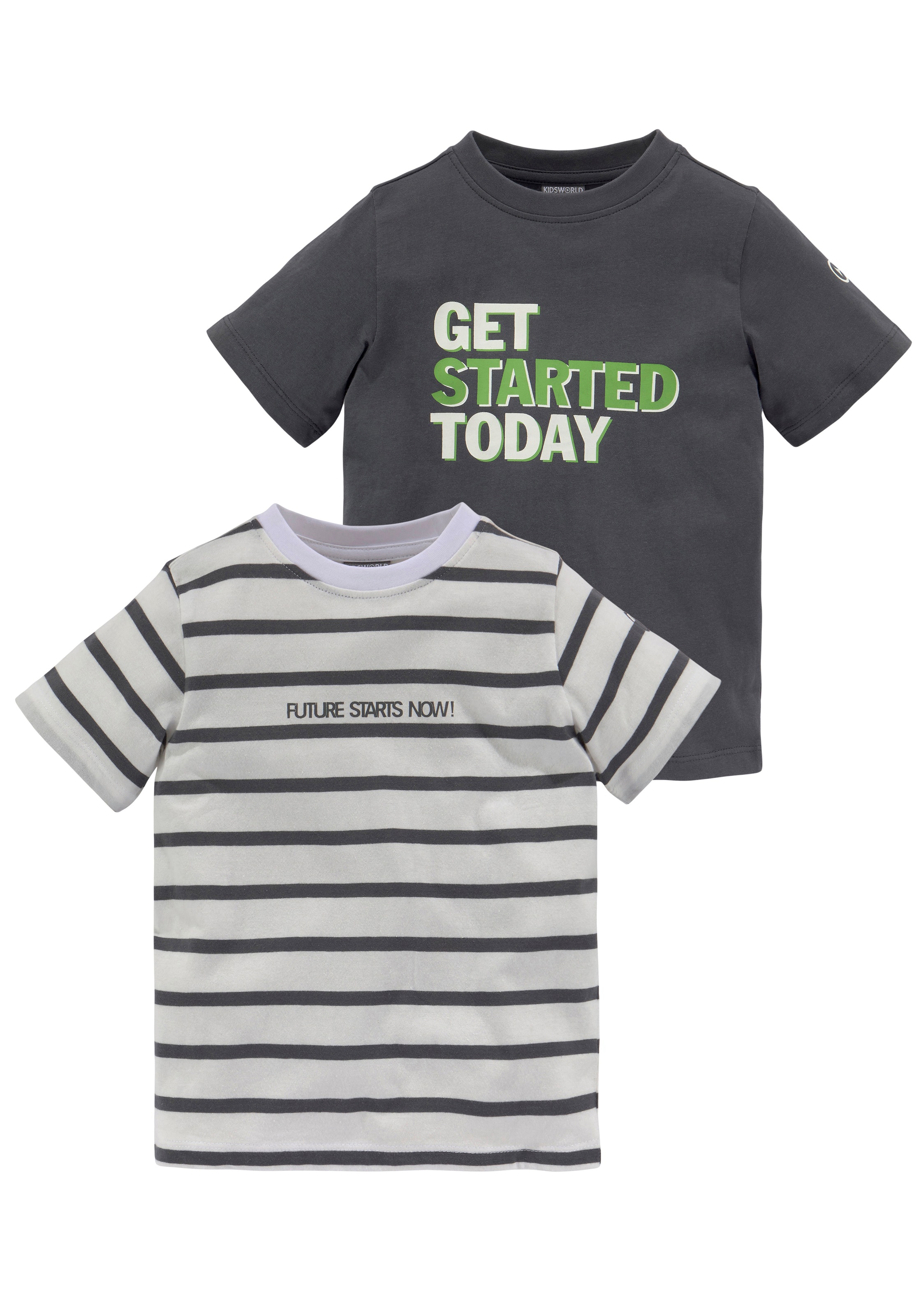 KIDSWORLD T-Shirt »TOMORROW IS TOO LATE«, (Packung, 2 tlg., 2er-Pack), Sprücheshirts kaufen
