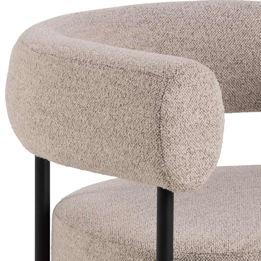 ACTONA GROUP Loungesessel »Oakfield, Polstersessel, Relaxsessel, mit Armlehnen, Hoher Komfort« Modern, Beiger Stoff, Schwarze Stel, Taschenfedern, Sitzhöhe: 43,5 cm