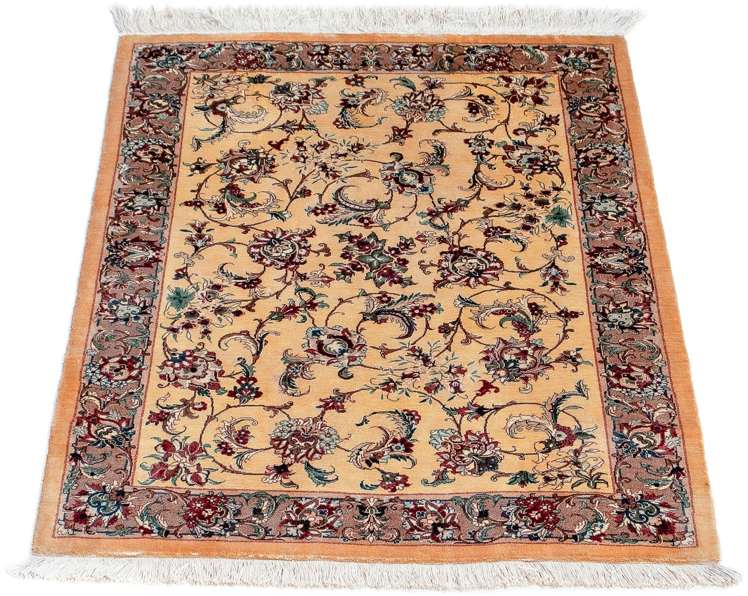 Image of morgenland Orientteppich »Perser - Ghom - 82 x 59 cm - hellbraun«, rechteckig, 10 mm Höhe, Wohnzimmer, Handgeknüpft, Einzelstück mit Zertifikat bei Ackermann Versand Schweiz