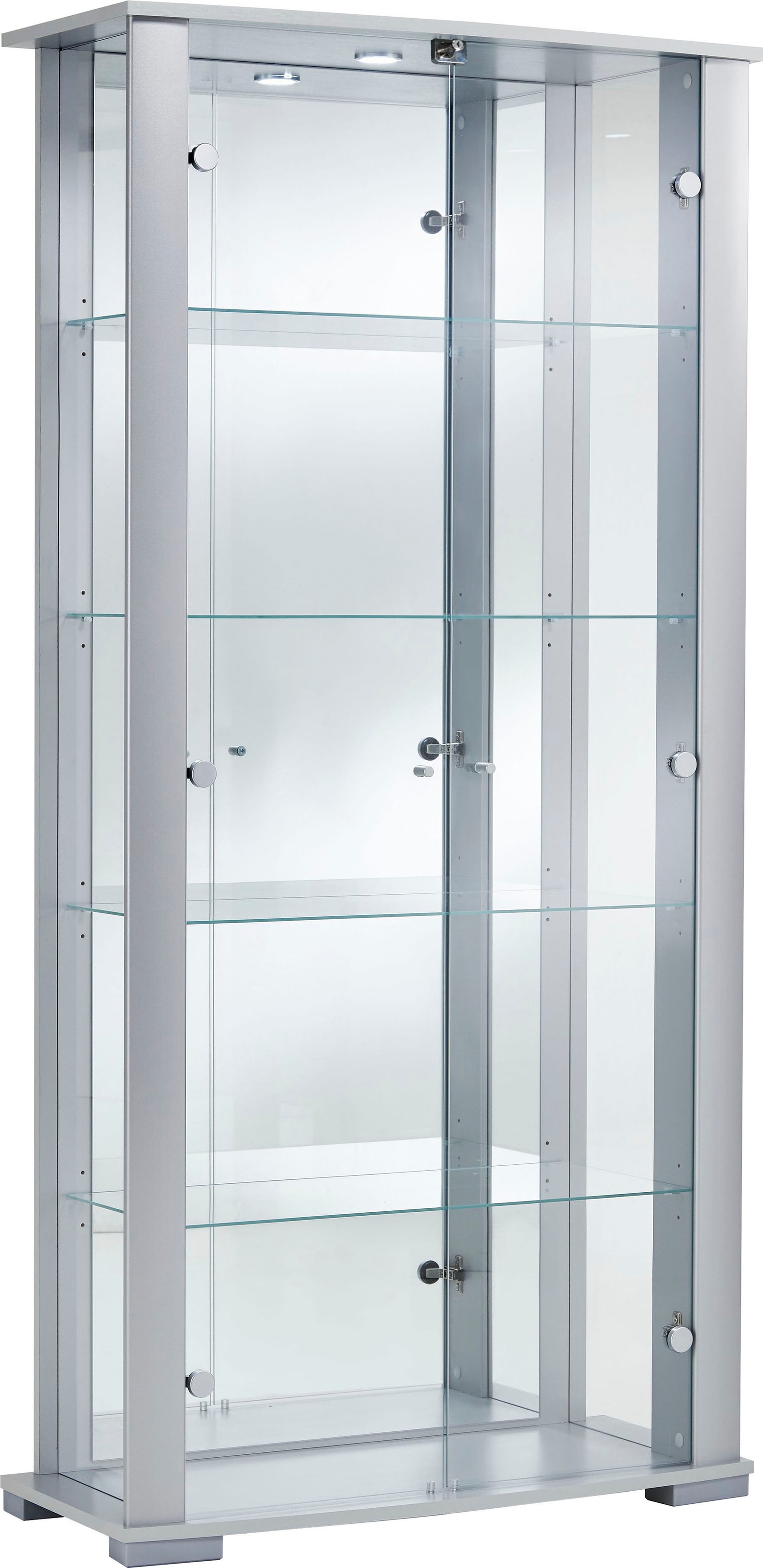 Image of fif möbel Vitrine "STELLA" Standvitrine/Glasvitrine 2x Glastür,perfekt für Sammler,Sammlervitrine