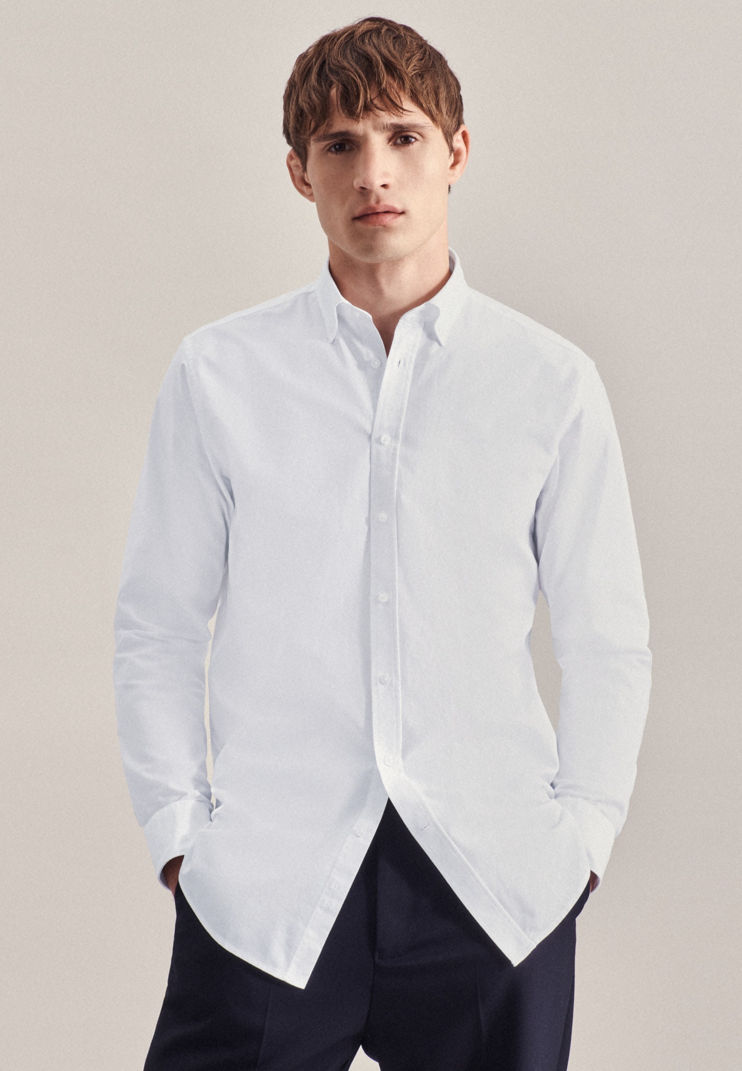 Image of seidensticker Businesshemd "Regular" Regular 1/1 Button-Down-Kragen Uni