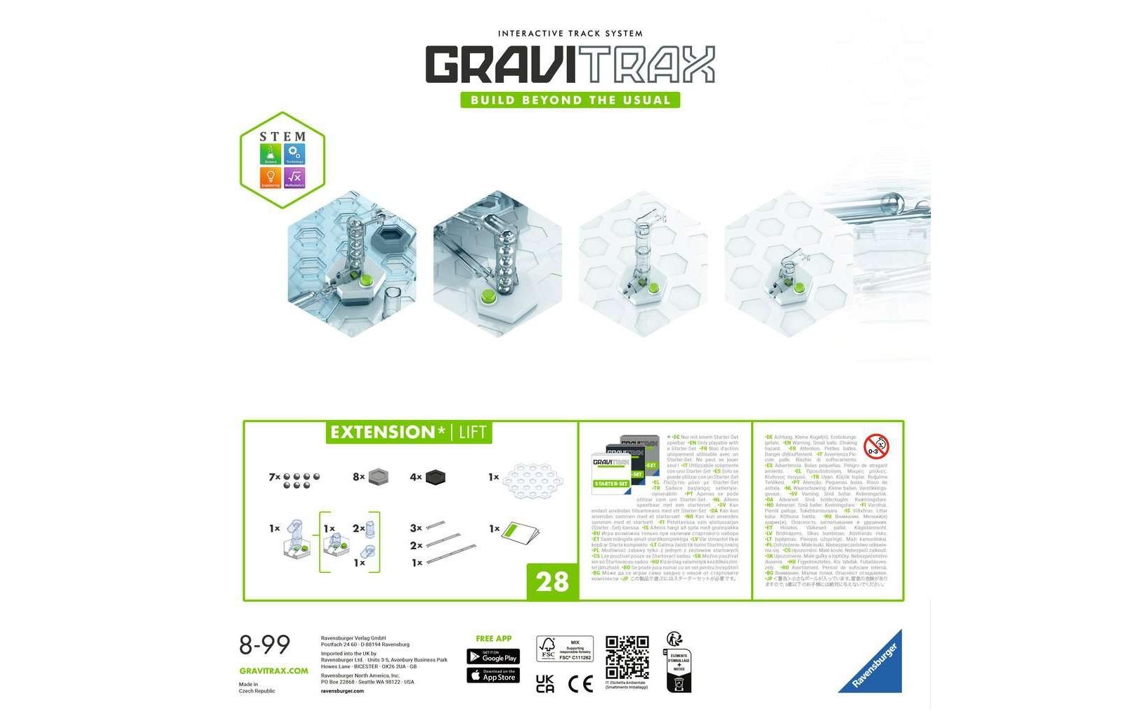 Ravensburger Kugelbahn »Zubehör GraviTrax Extension Lift«, (28 tlg.)