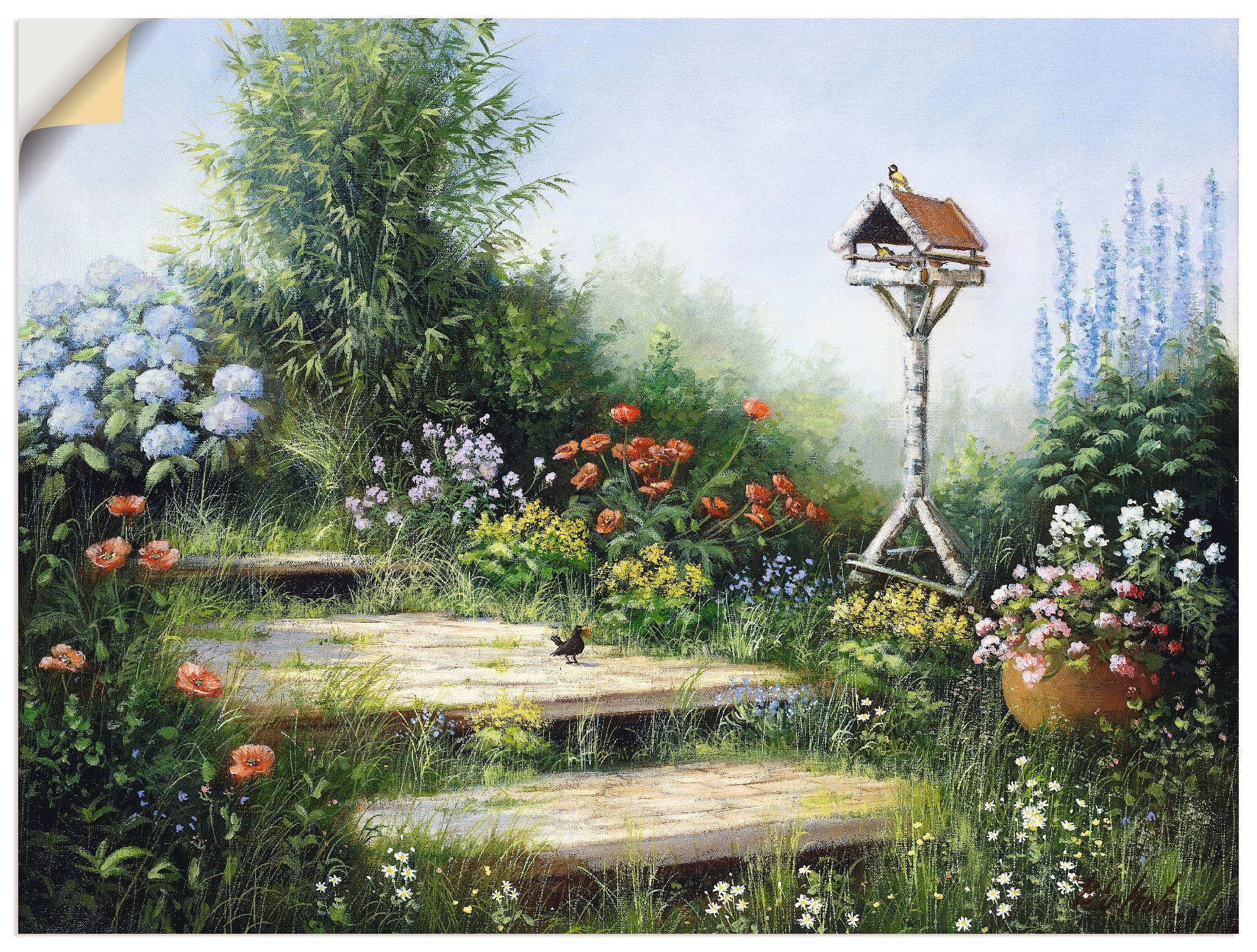 Image of Artland Wandbild »Lieder der Vögel«, Garten, (1 St.), in vielen Grössen & Produktarten -Leinwandbild, Poster, Wandaufkleber / Wandtattoo auch für Badezimmer geeignet bei Ackermann Versand Schweiz