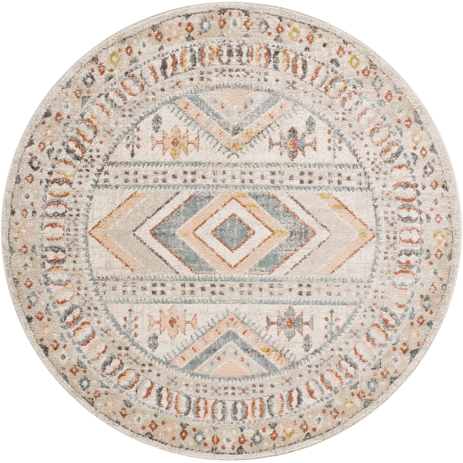 Image of Livabliss Teppich "JAIPUR" rund 13 mm Höhe Orient-Optik, Vintage Design, Boho Stil, Kurzflor, Wohnzimmer