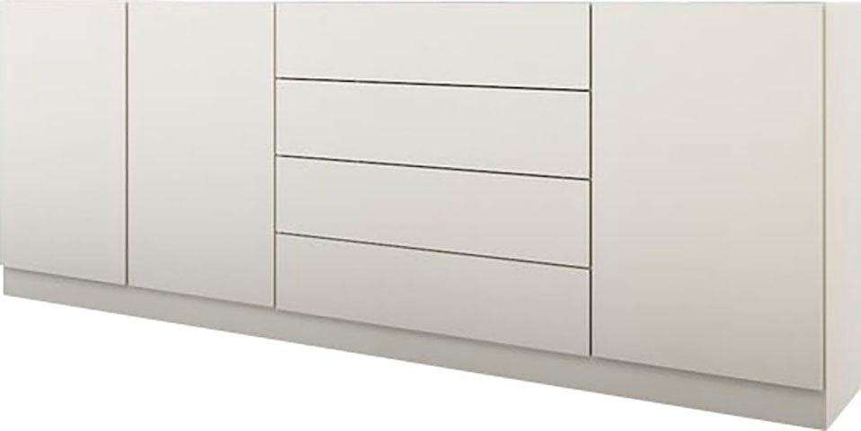 borchardt Möbel Sideboard "Vaasa, Kommode mit 3 Türen und 4 Schubkästen auf Kugelführungen" Sideboard Breite 190 cm, Höhe 79 cm, mit Push-to-open-Funktion