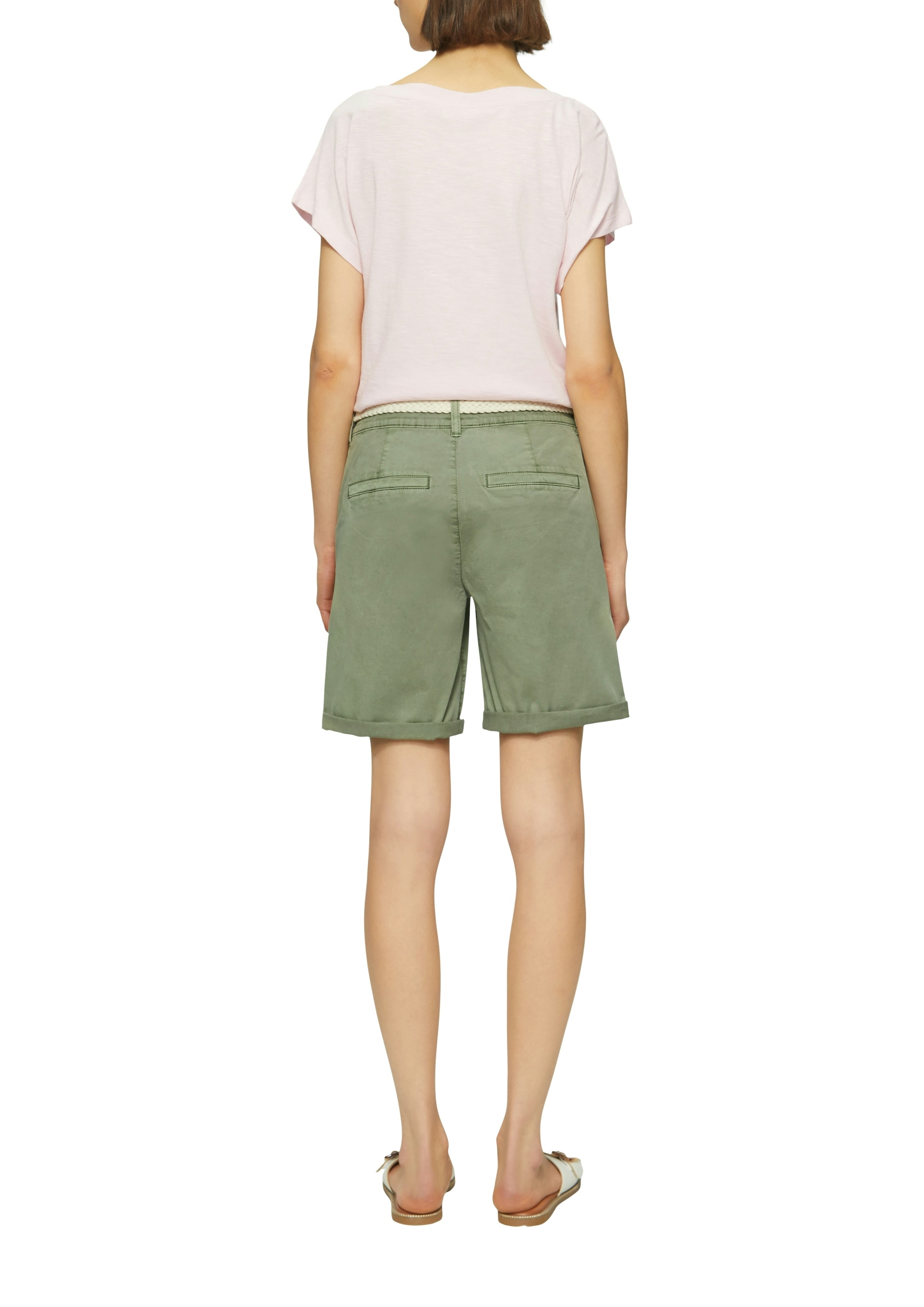 s.Oliver Short en chino  pantalon d’été avec ceinture tressée