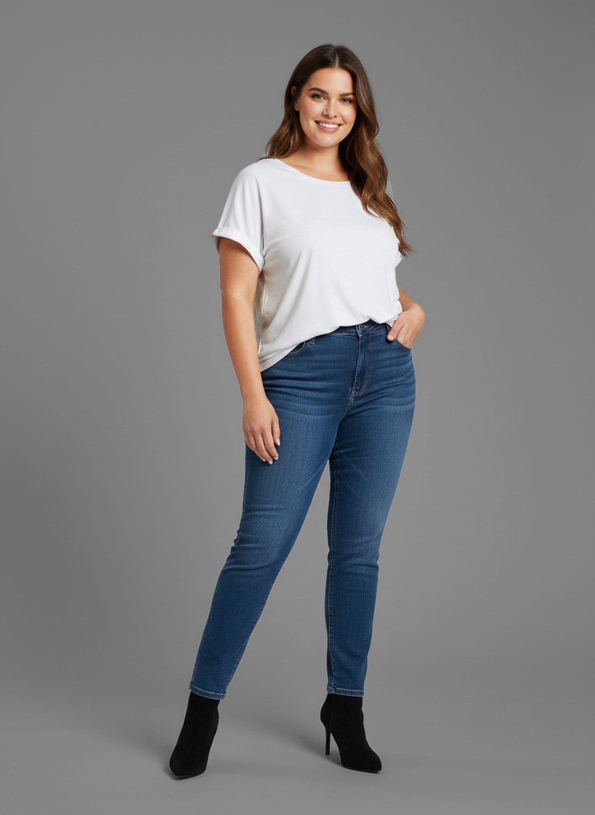 Laura Scott CURVE T-shirt 2 cuis im 2er Pack mit modischem Ärmelaufschlag - GROSSE GRÖSSEN