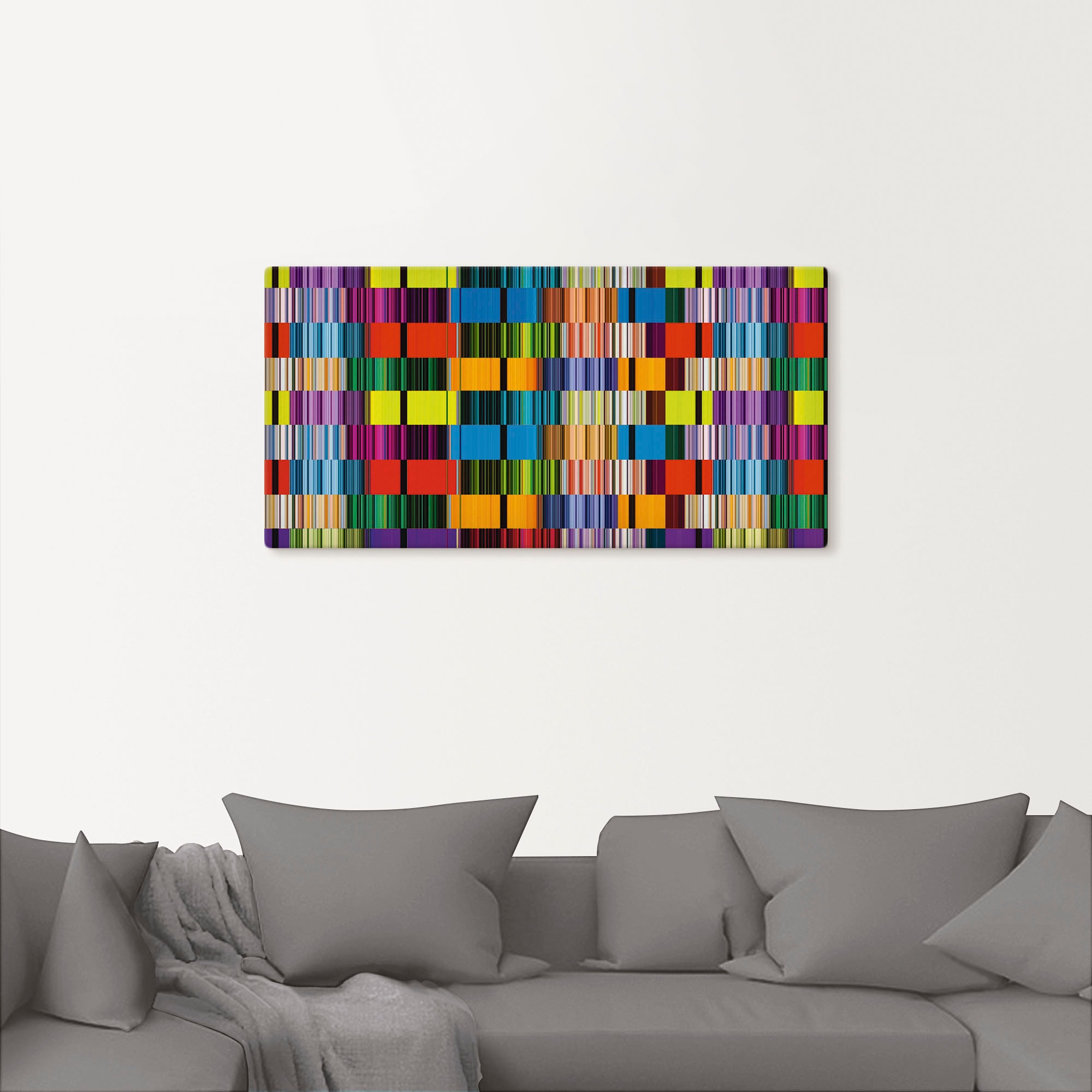 Artland Tableau sur toile »Bunte Streifen« 1 cuis tlg. auf Holzrahmen gespannt