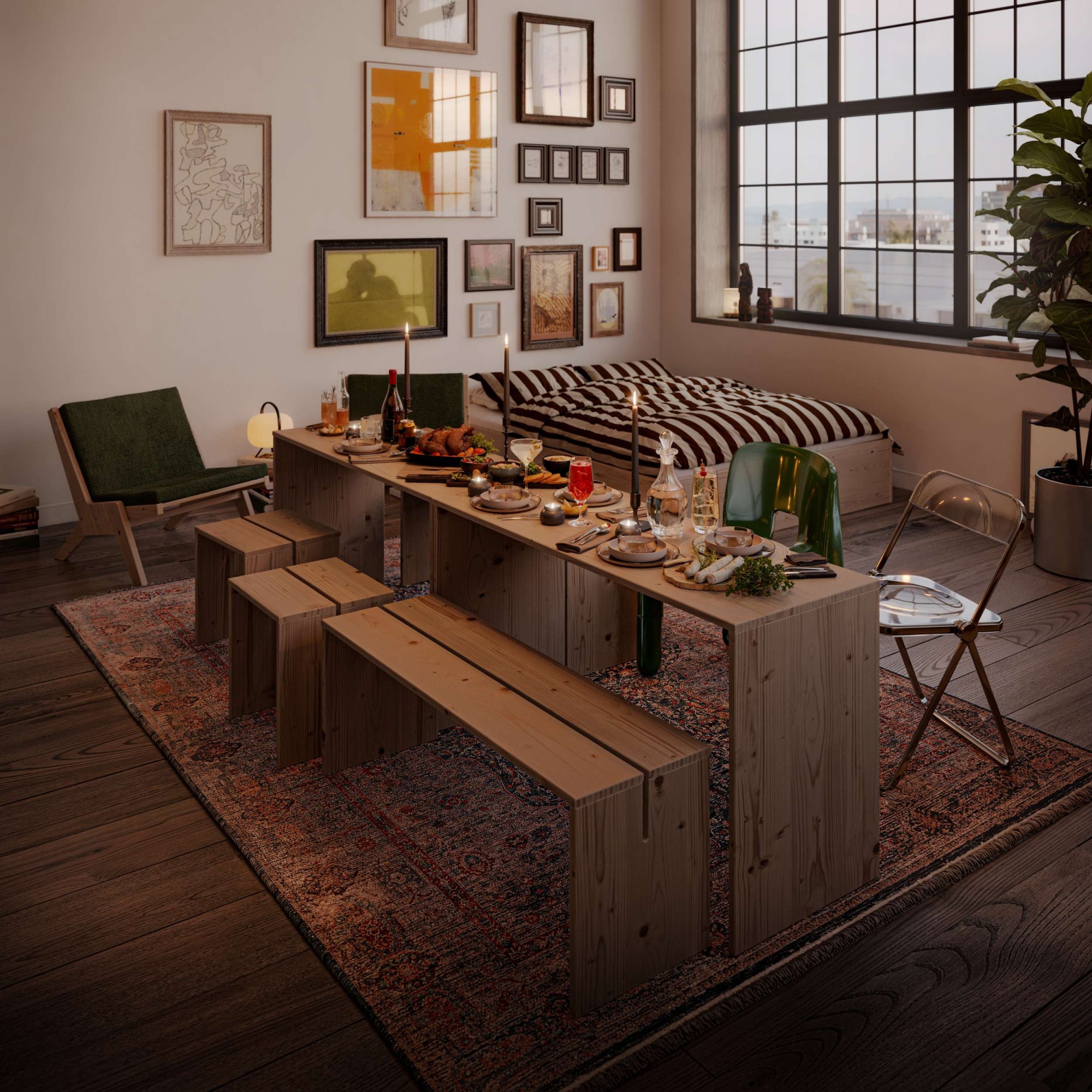 Karup Design Sitzhocker »Join-In Stool, Hocker, Sitzhocker, Beistelltisch, aus FSC®-Massivholz« minimalistisches Design, langlebig, flexibel, vielseitig éinsetzbar