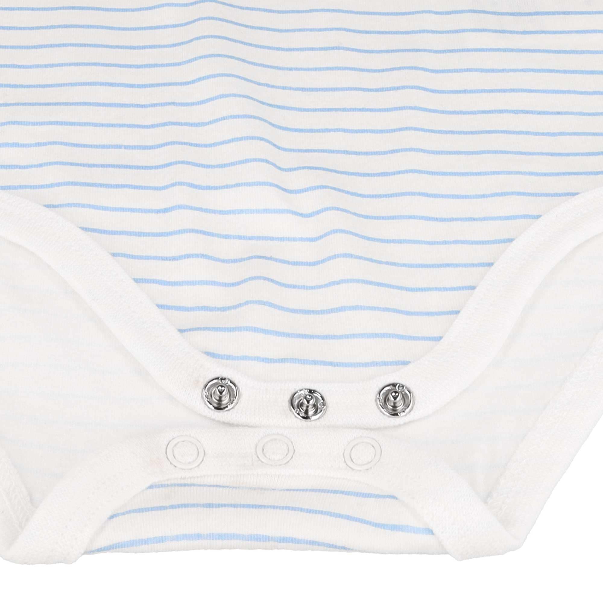 MAXIMO Kurzarmbody 1 Cerulean-weiss, Ringel, Jersey, maritimer Style