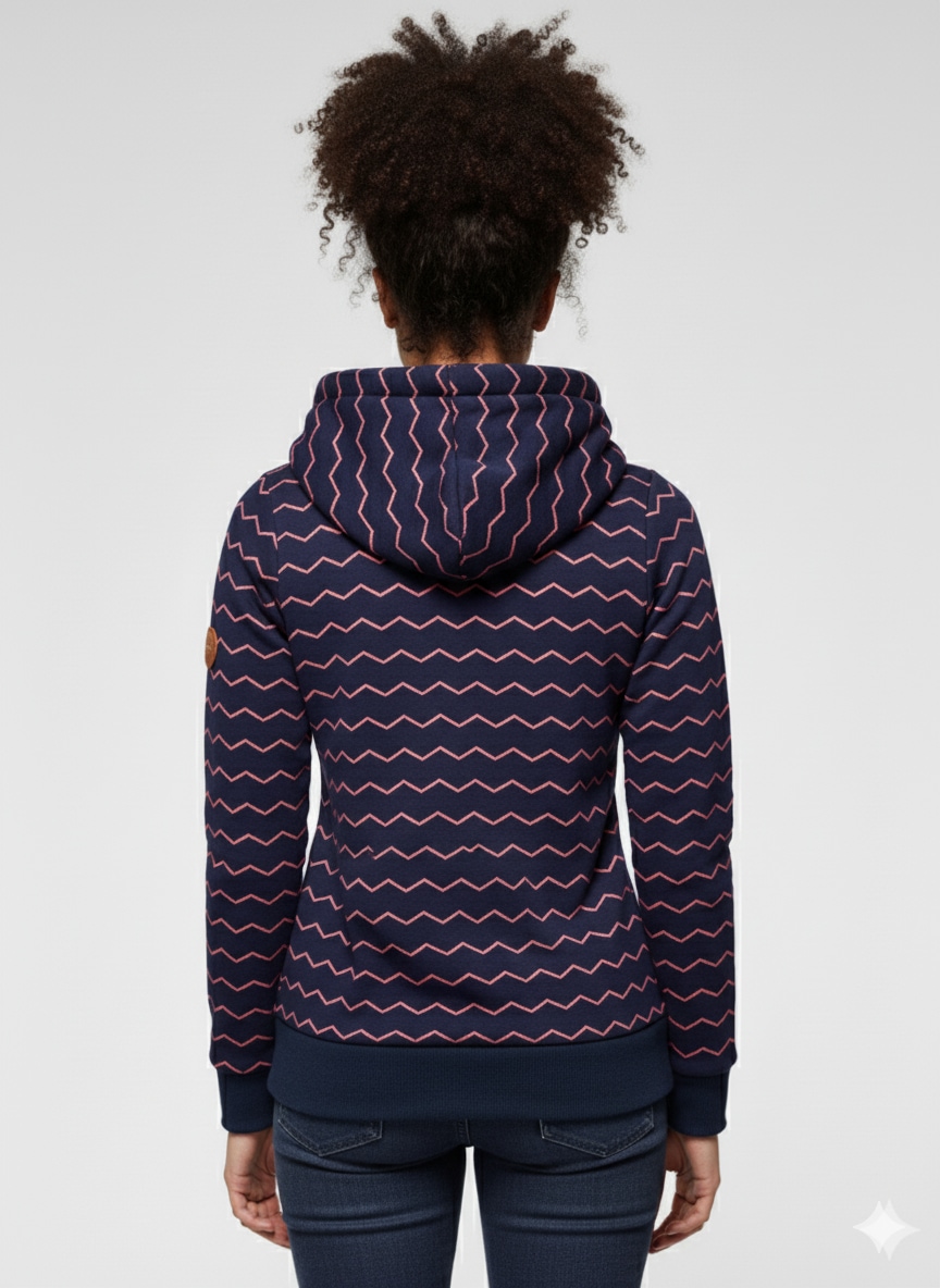 Ragwear Sweatshirt »GRIPY BOLD CHEVRON O«, Hoodie mit hochschiessendem Schalkragen mit Zierknopfbesatz